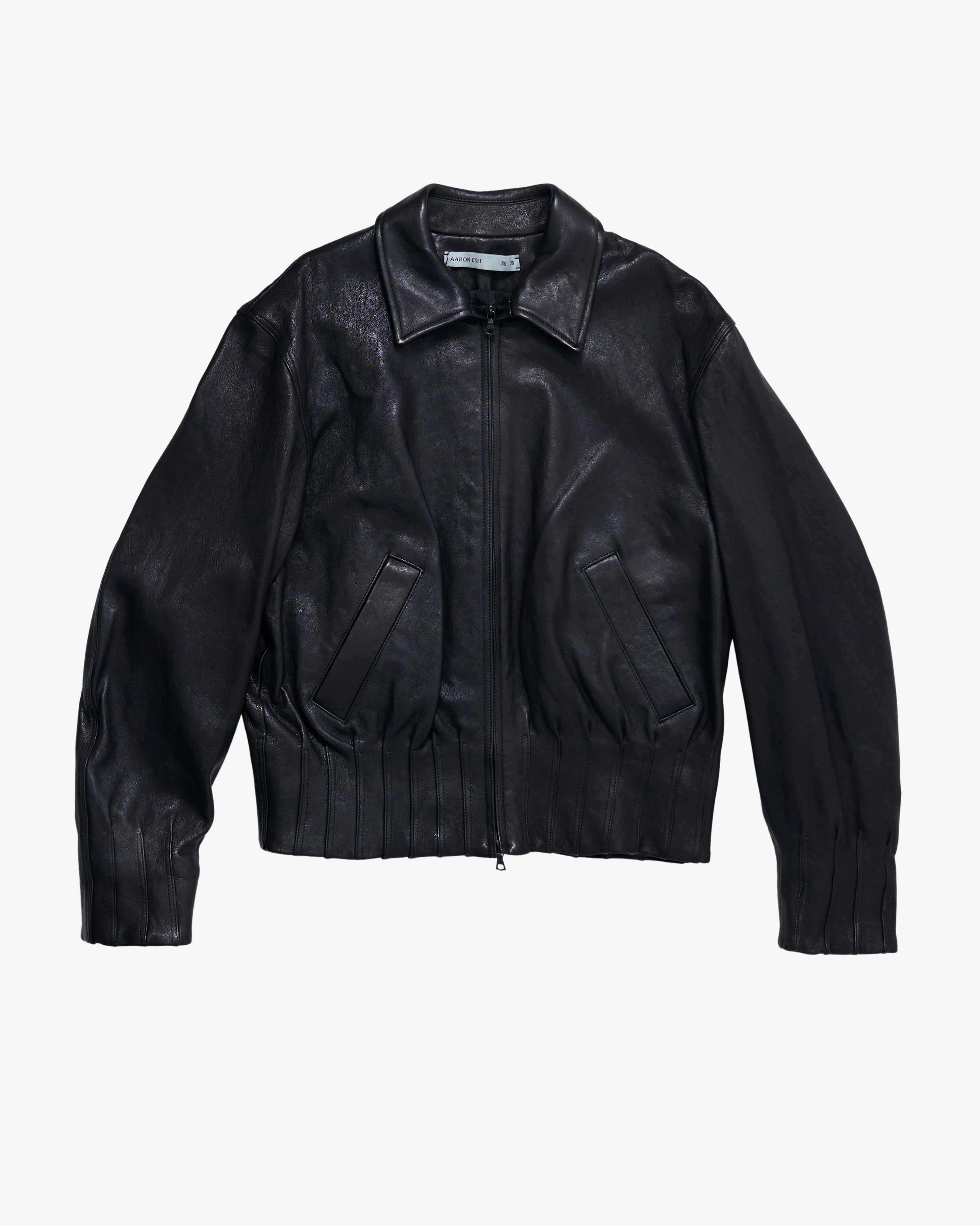 AARON ESH - Men's Leather Bomber  - (Black)