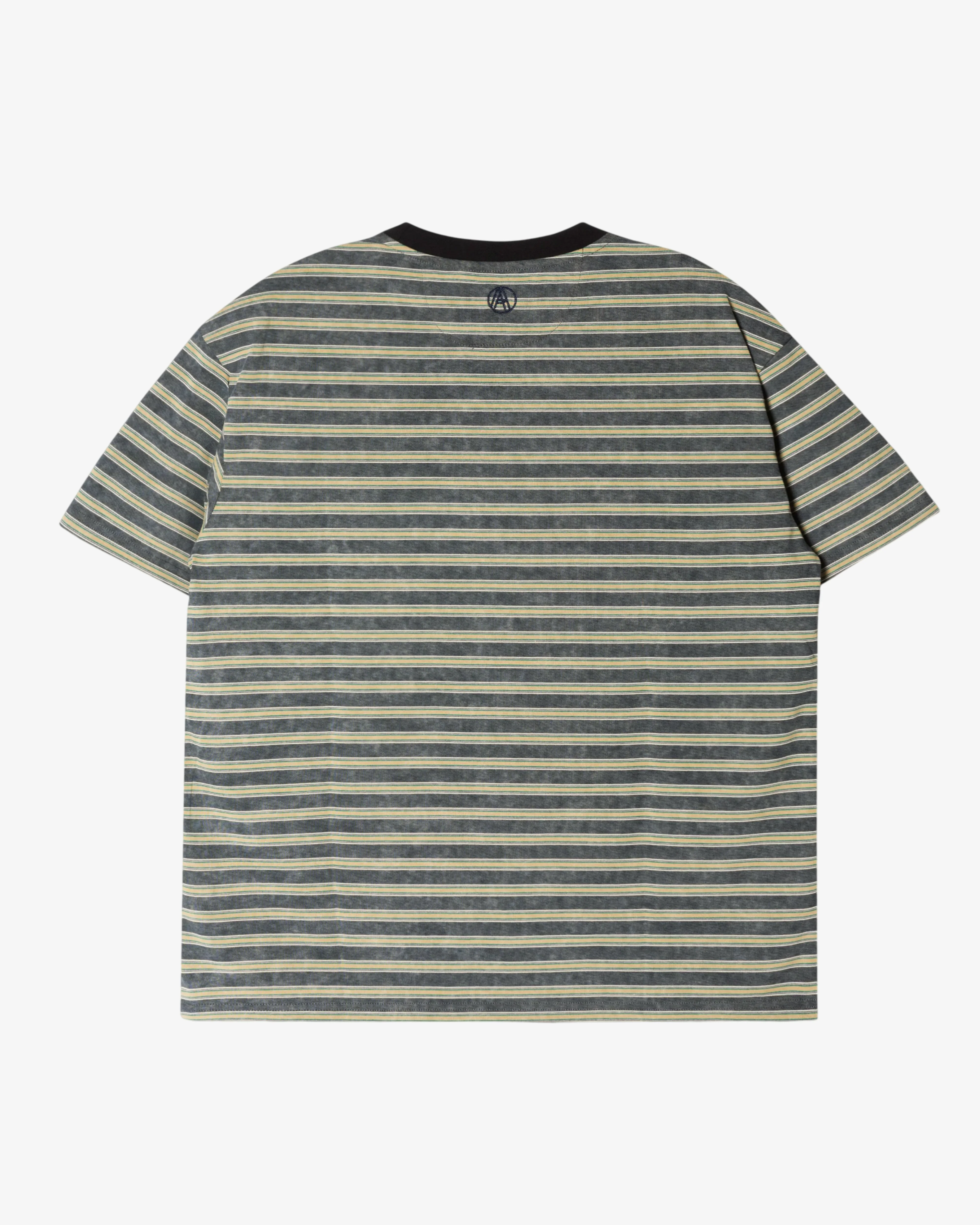 AGAINST LAB - Men's Chainstitch Stripe Tee - (Grey) - Image 2