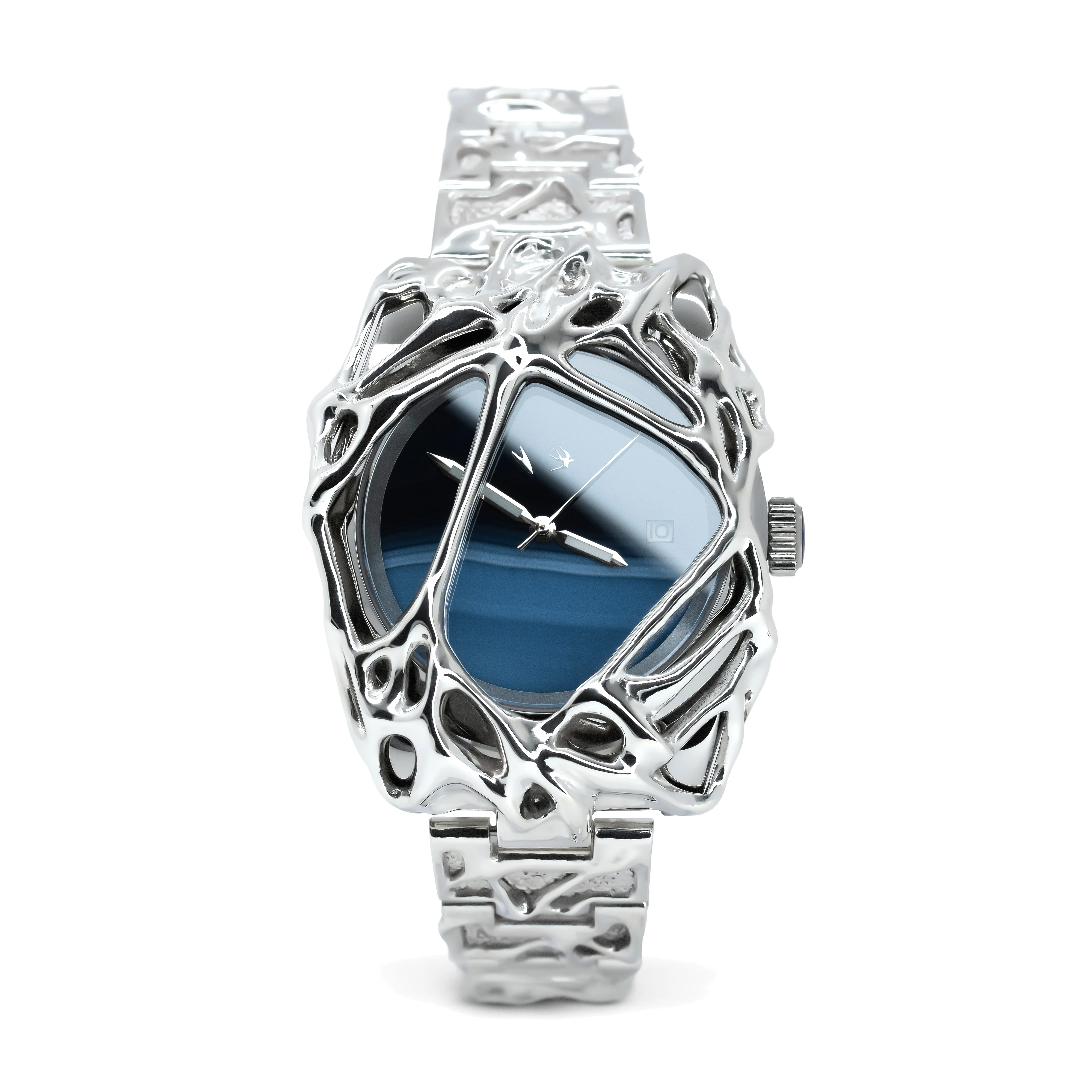 Alabaster Industries - Silver Sinew in Blue Agate - (Silver)