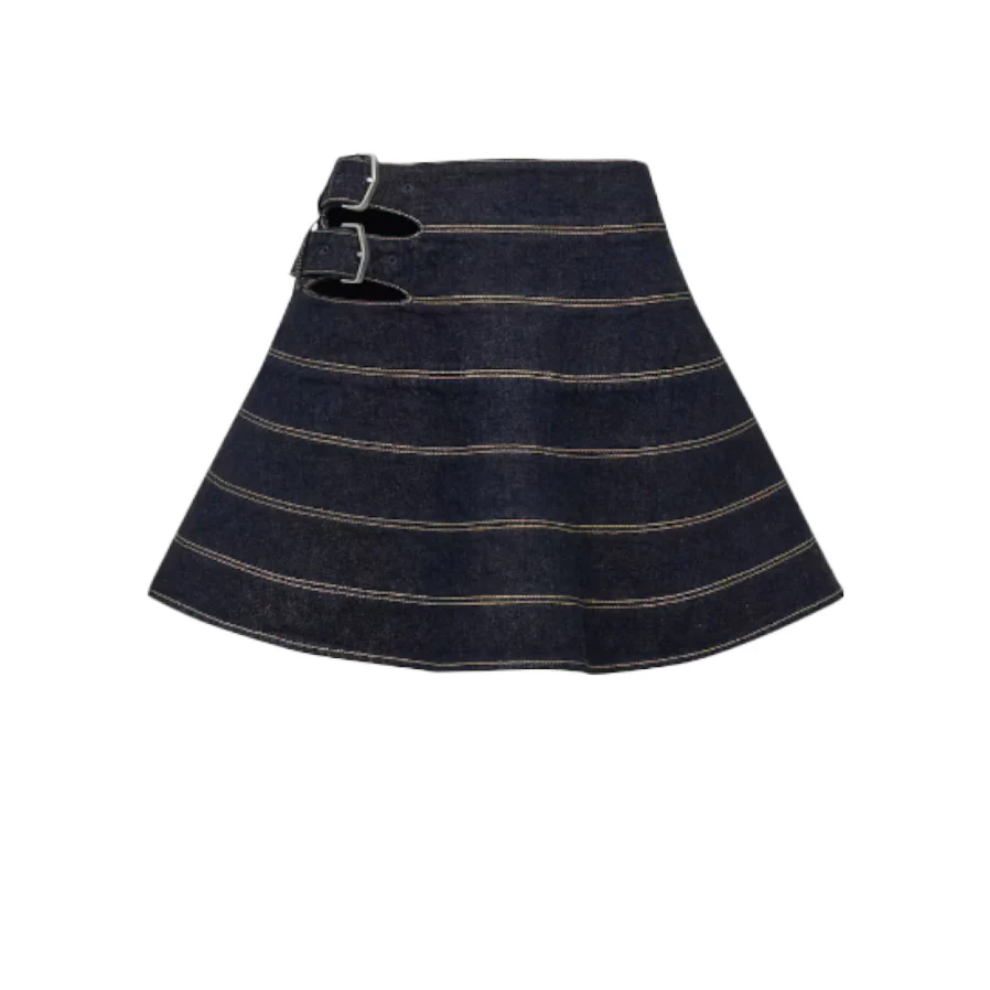 ALAïA - Mini Denim Skirt - Blue
