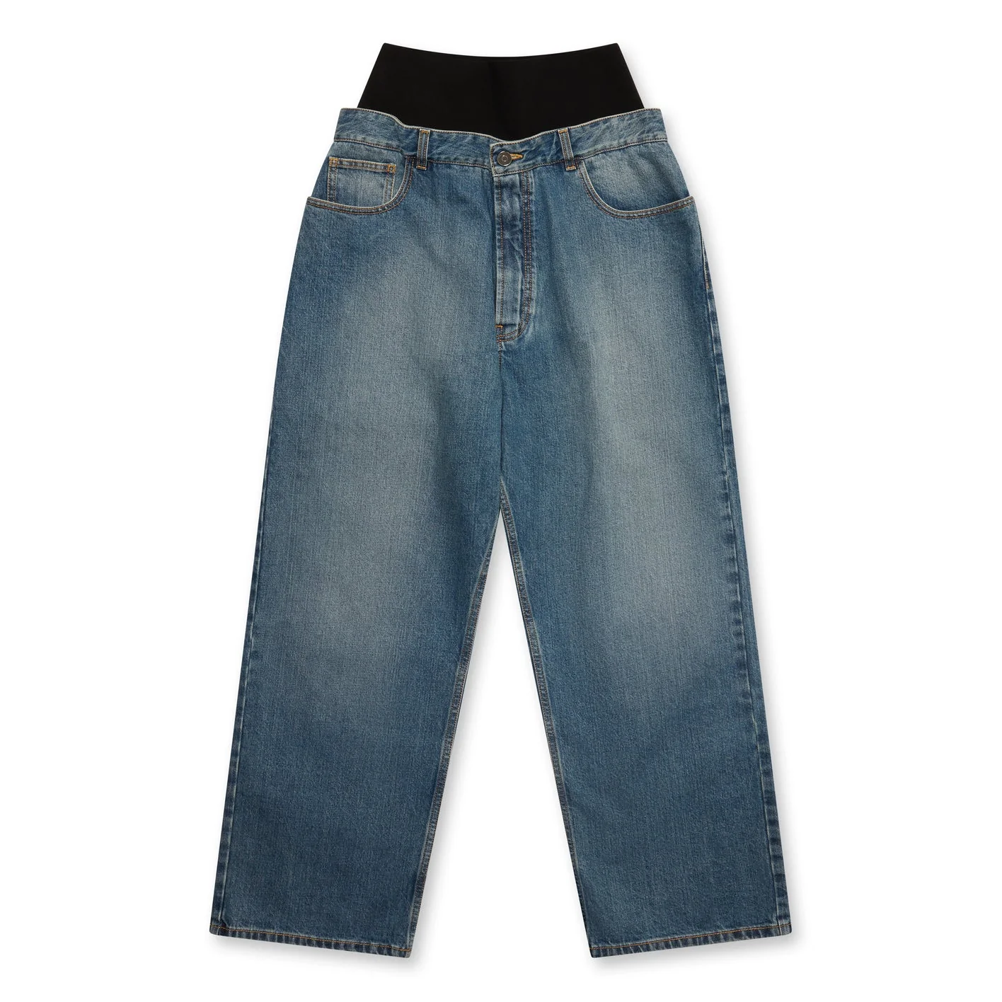 ALAÏA - Women's Knit Belt Denim Pant - (Denim) - Image 2