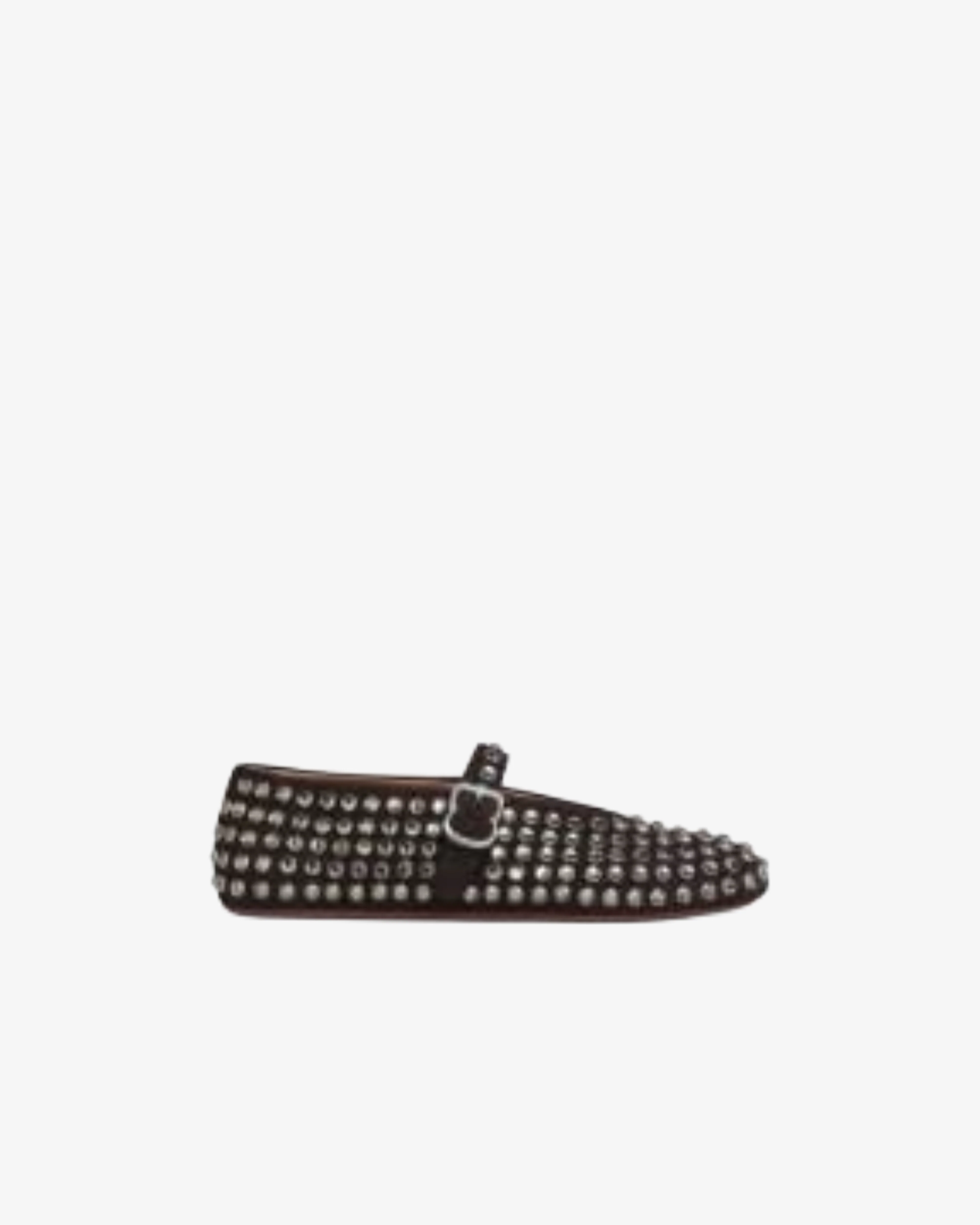 ALAÏA - Women's Strass Suede Ballet Flats - (Brown733)