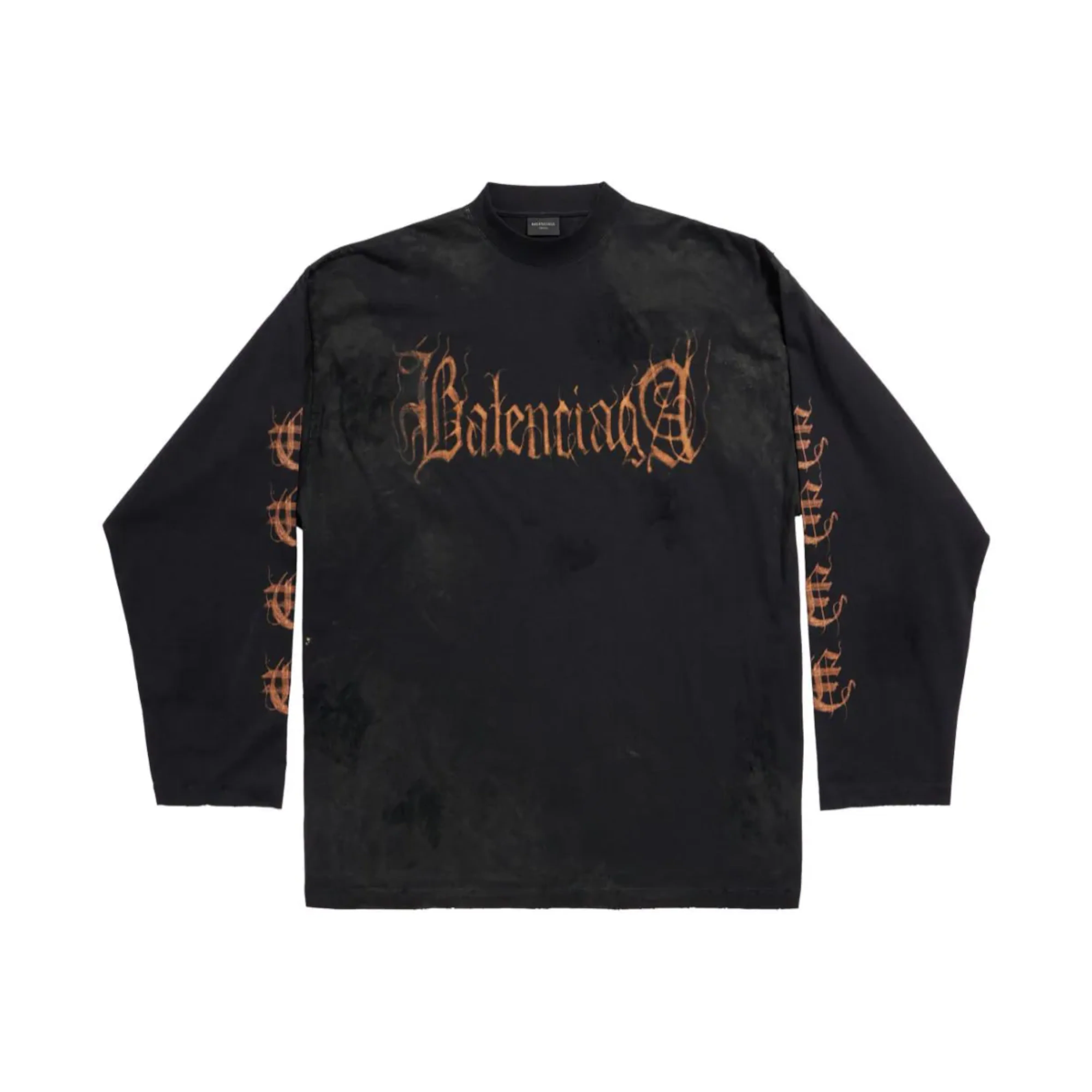 BALENCIAGA - Men's Heavy Metal Vintage Jersey Ls Ovr Tee - (1055 Washed Black)