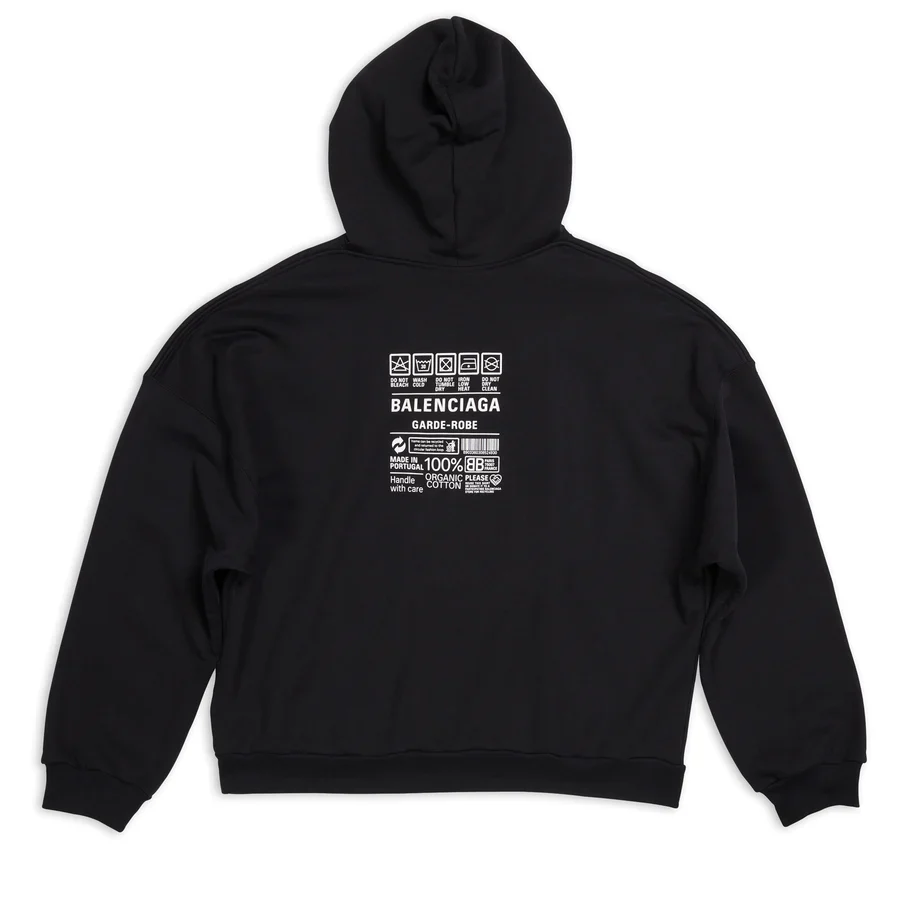 BALENCIAGA - Women's Medium Fit Hoodie - (Black/White) - Image 2
