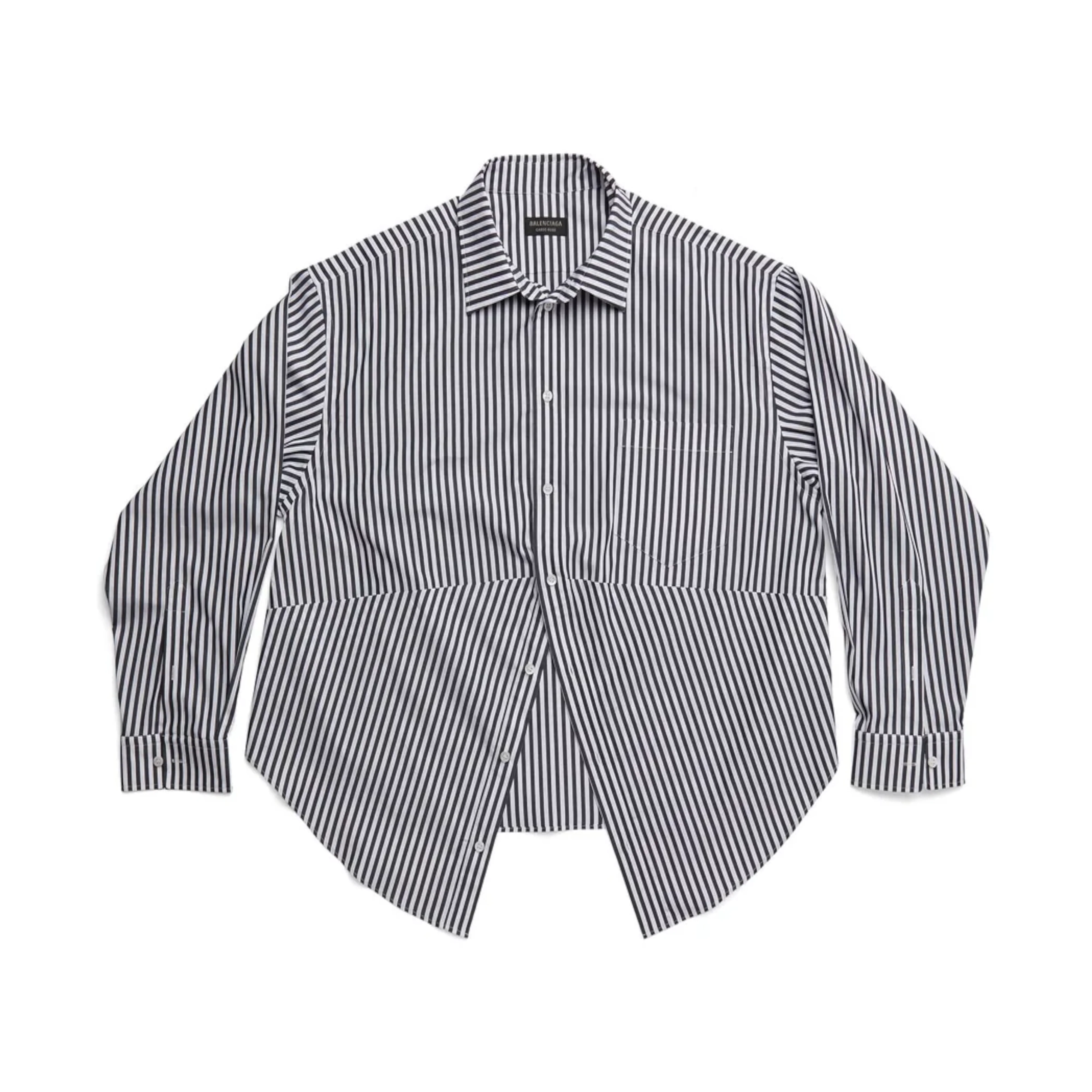 BALENCIAGA - Women's Stripes Ctn Poplin Swing Shirt - (1070 BLACK/WHITE)