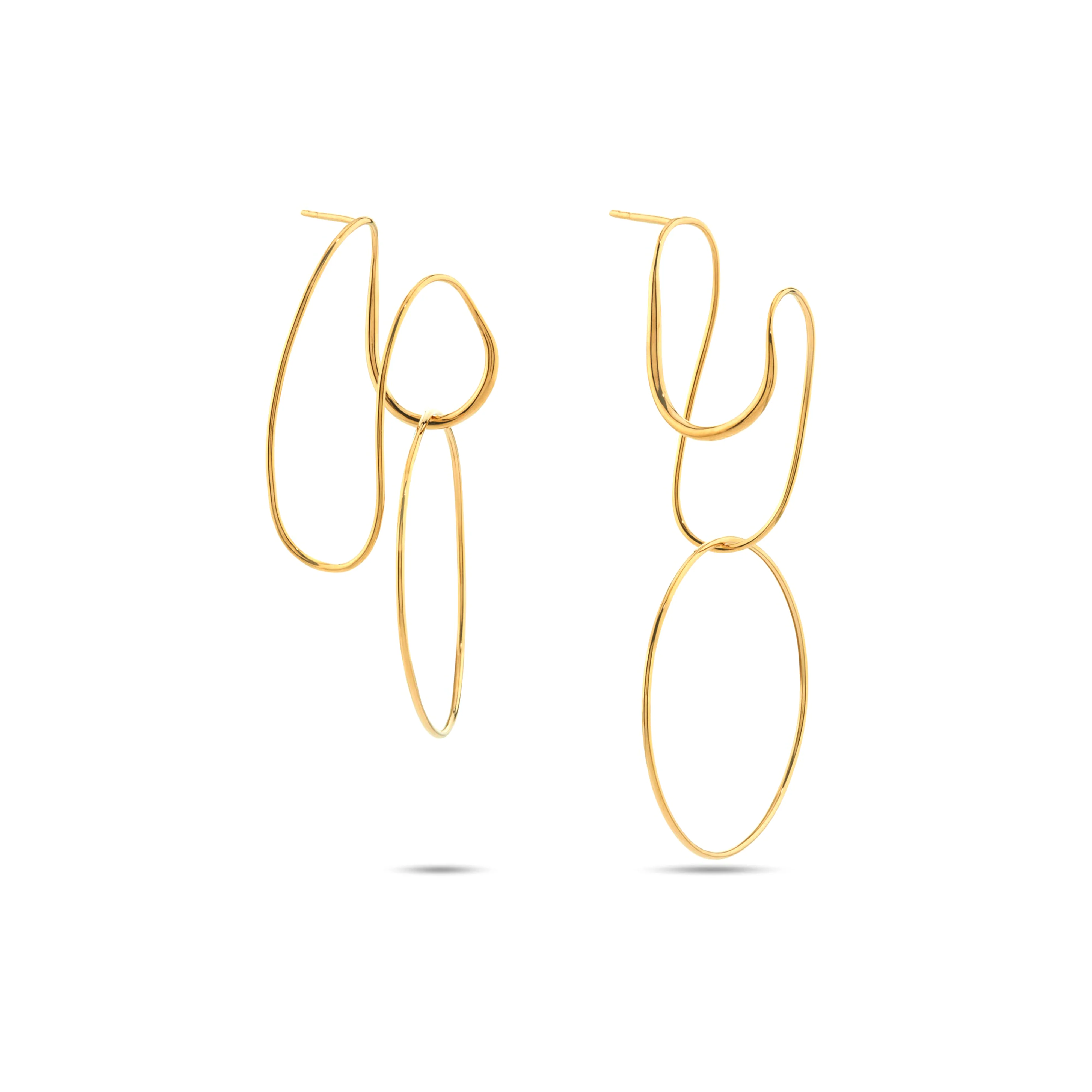 BAR JEWELLERY - Brass Opposing Forms Earrings - Image 3
