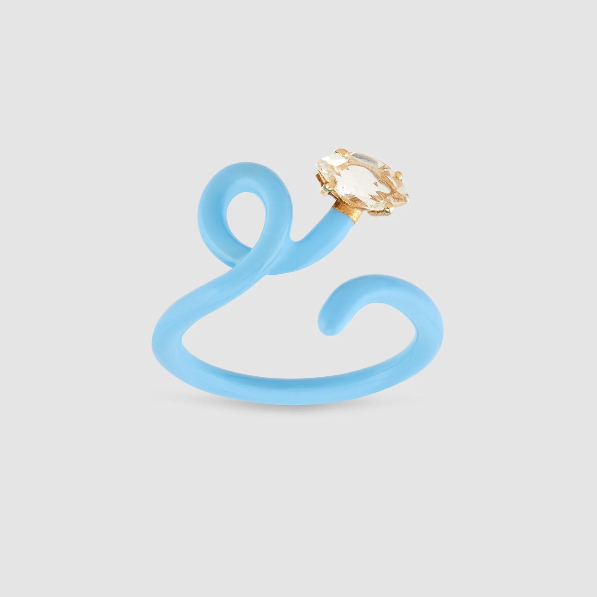 BEA BONGIASCA - Baby Vine Tendril Ring - (Blue)
