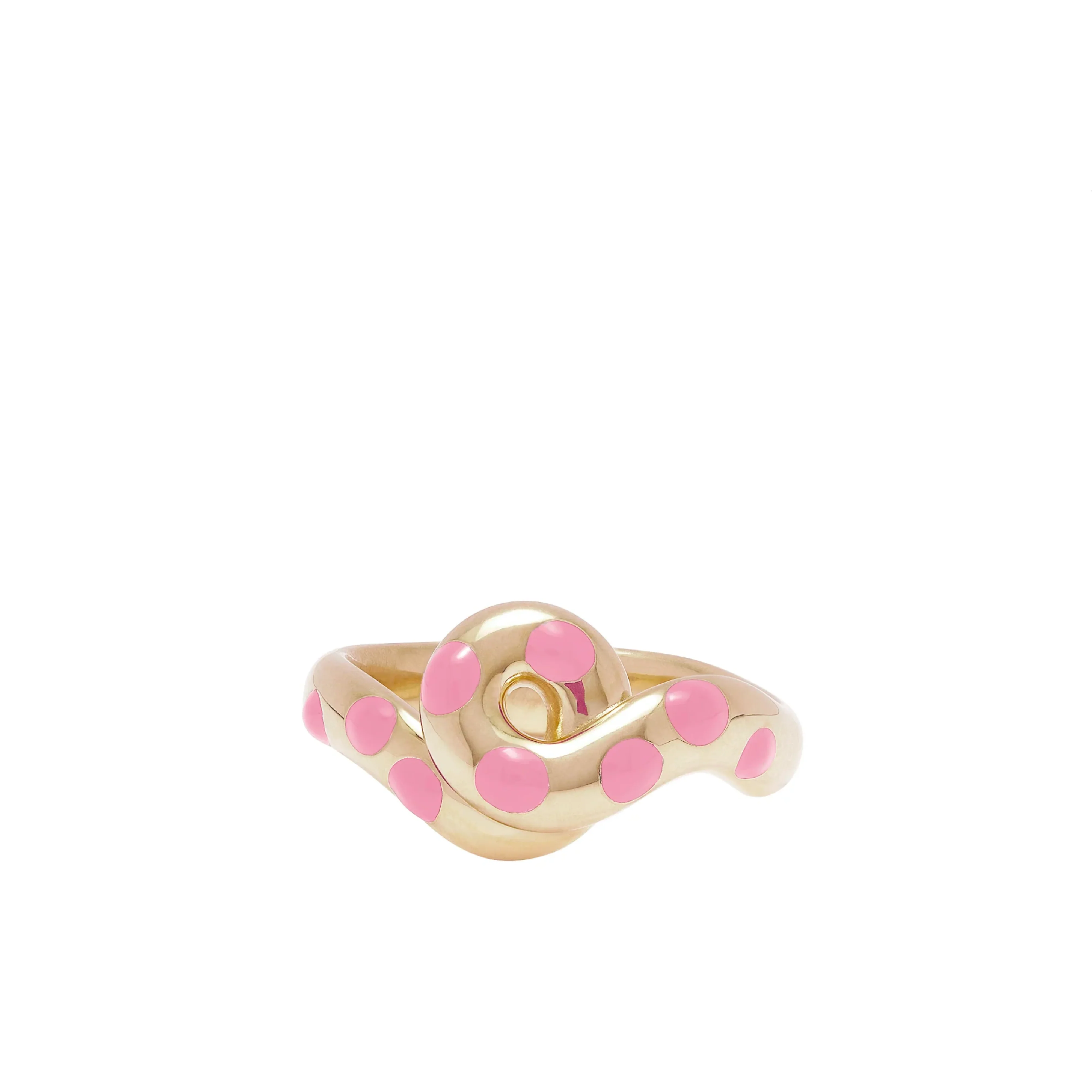 Bea Bongiasca - Women's Chonky Wave Polka Dot Ring - (Pink)