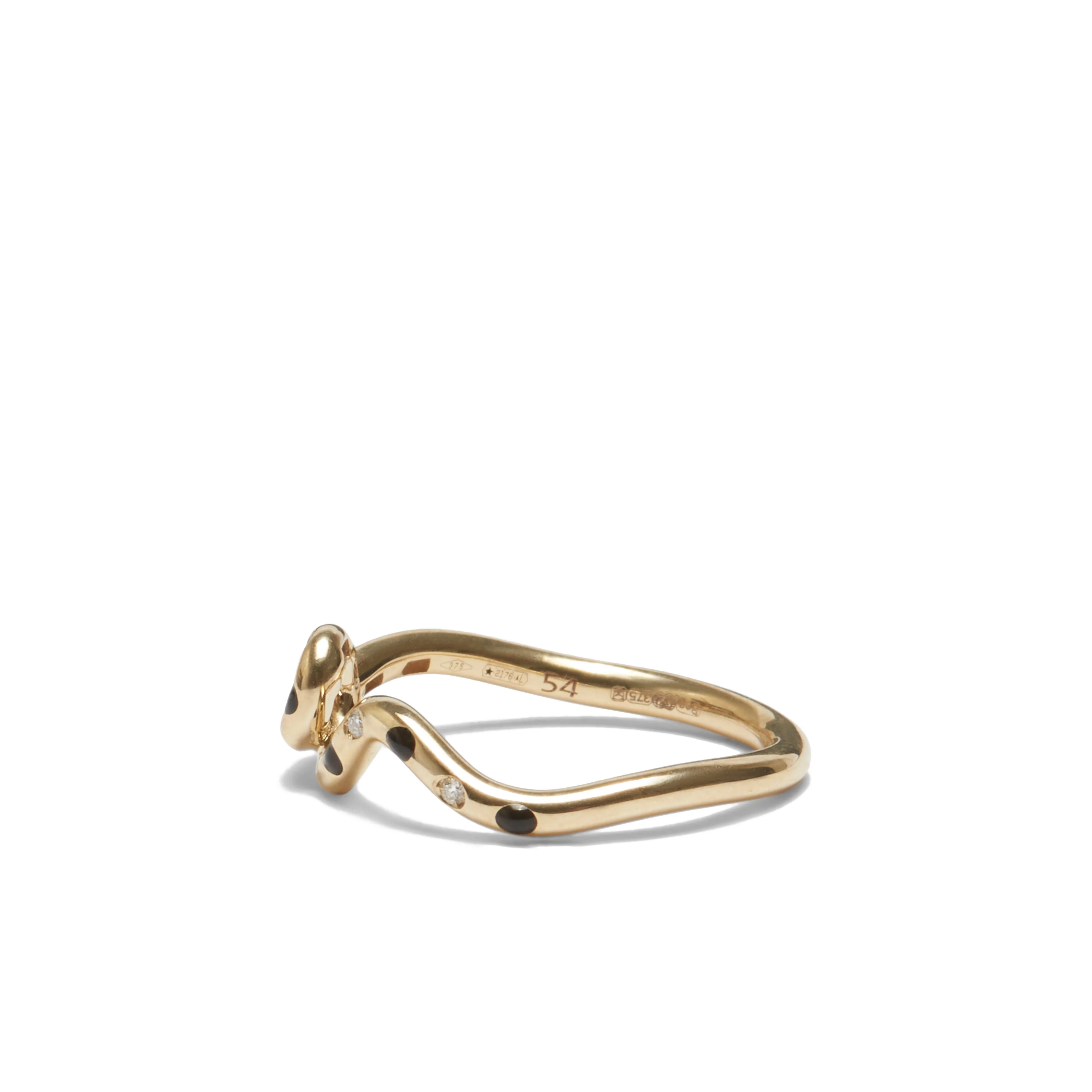 Bea Bongiasca - Gold Wave Ring - (Black) - Image 3