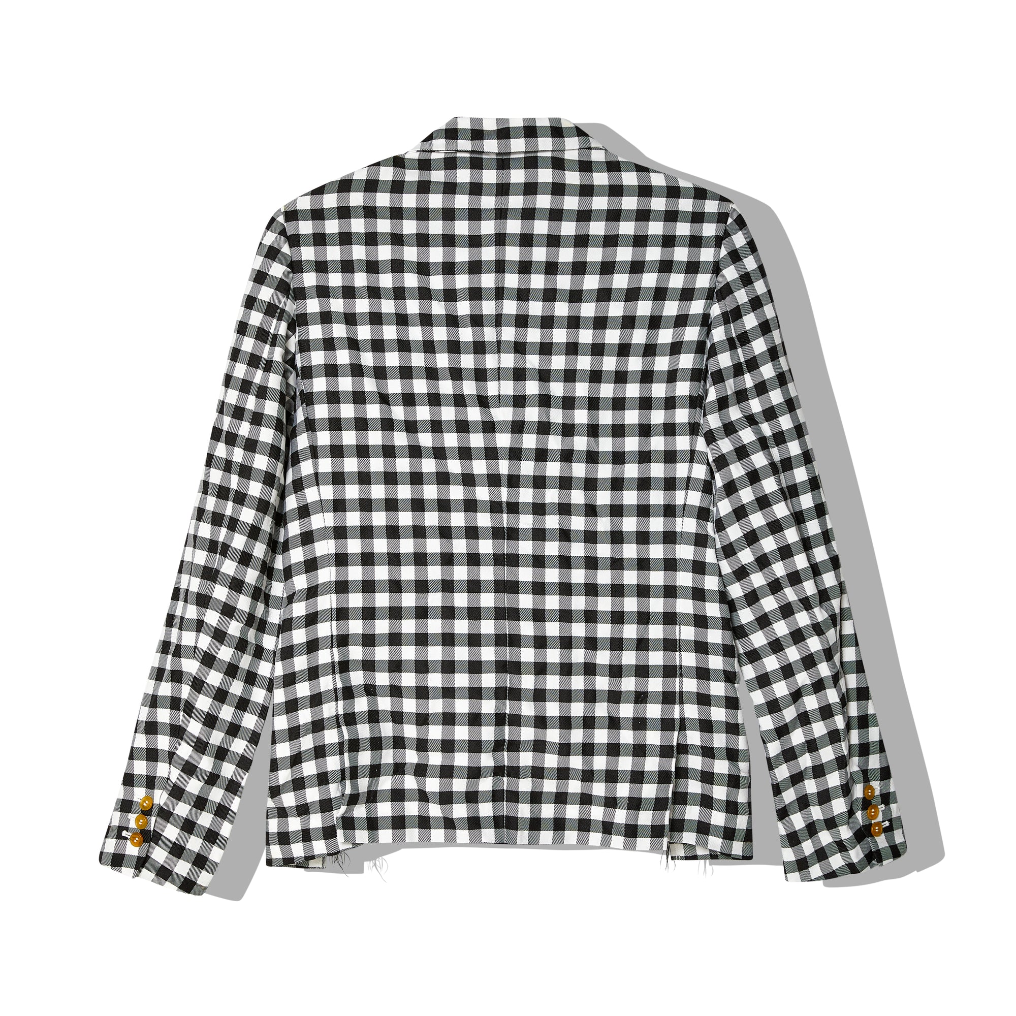 Black Comme Des Garçons - Checkered Double Breasted Blazer - (1 Black/White) - Image 2