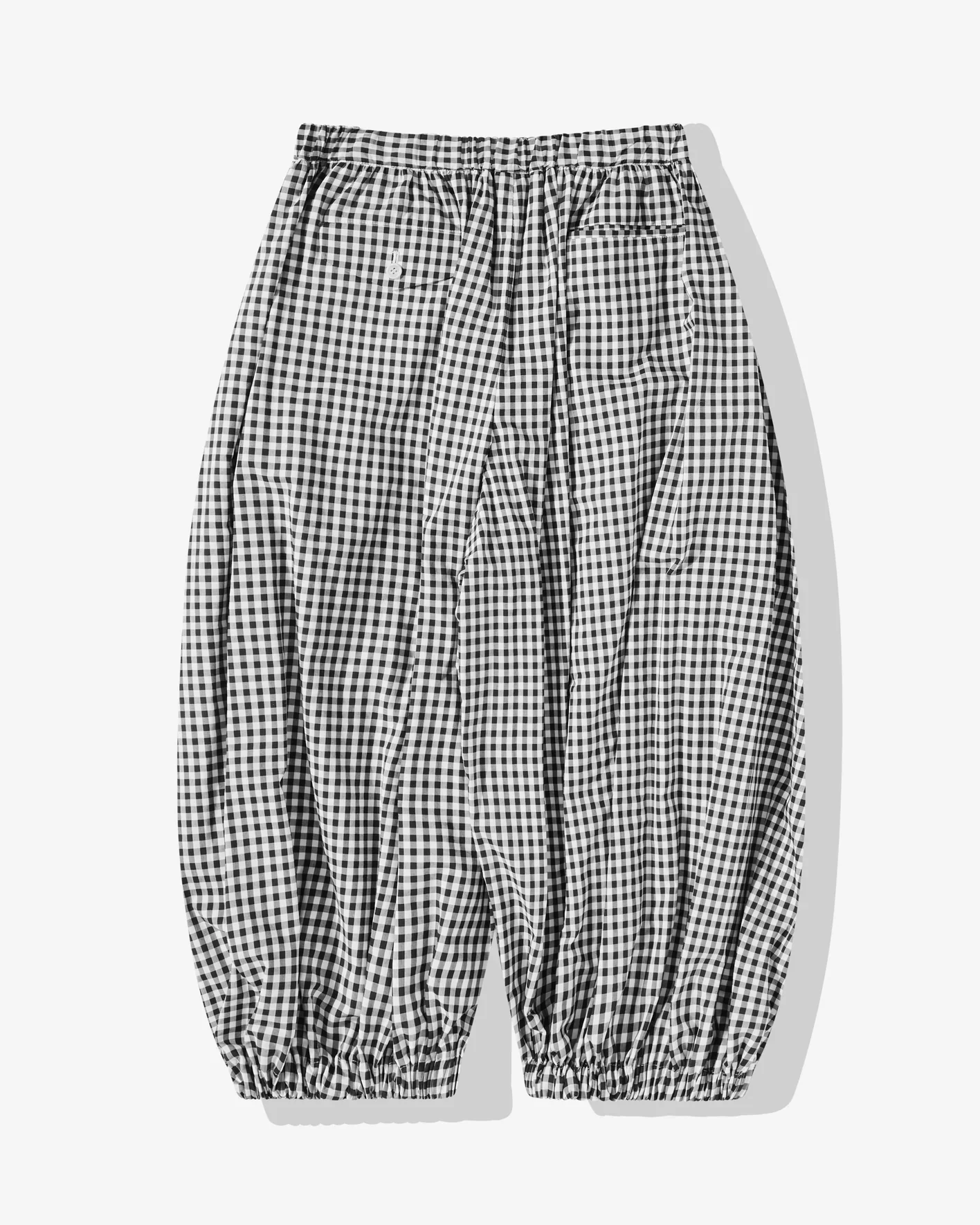 Black Comme Des Garçons - Gingham Check Wide Leg Pant - (Black/White) - Image 2
