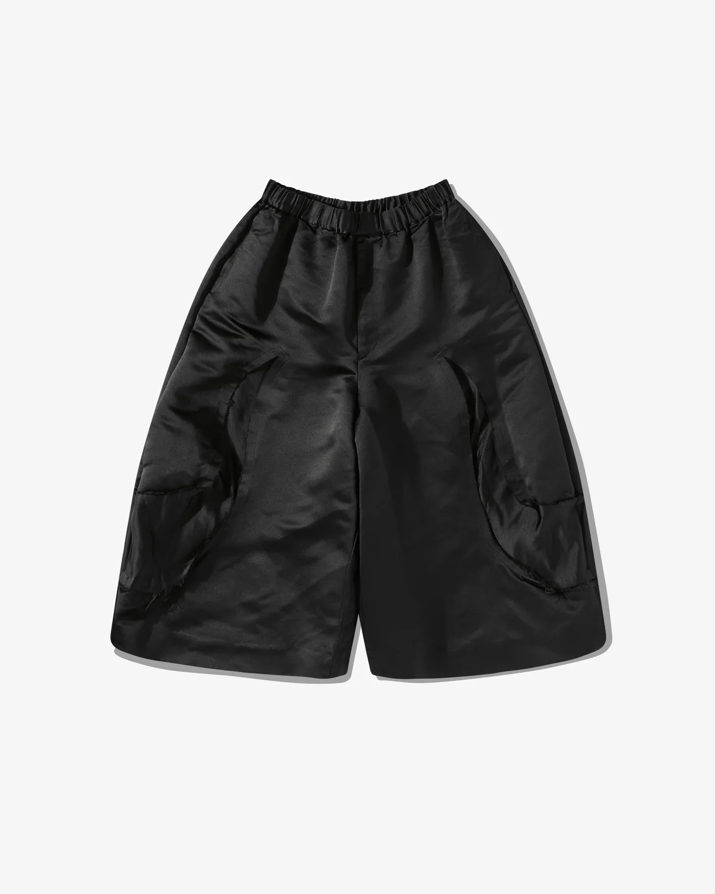 Black Comme Des Garçons - Polyester Satin Shorts - (Black) - Image 2