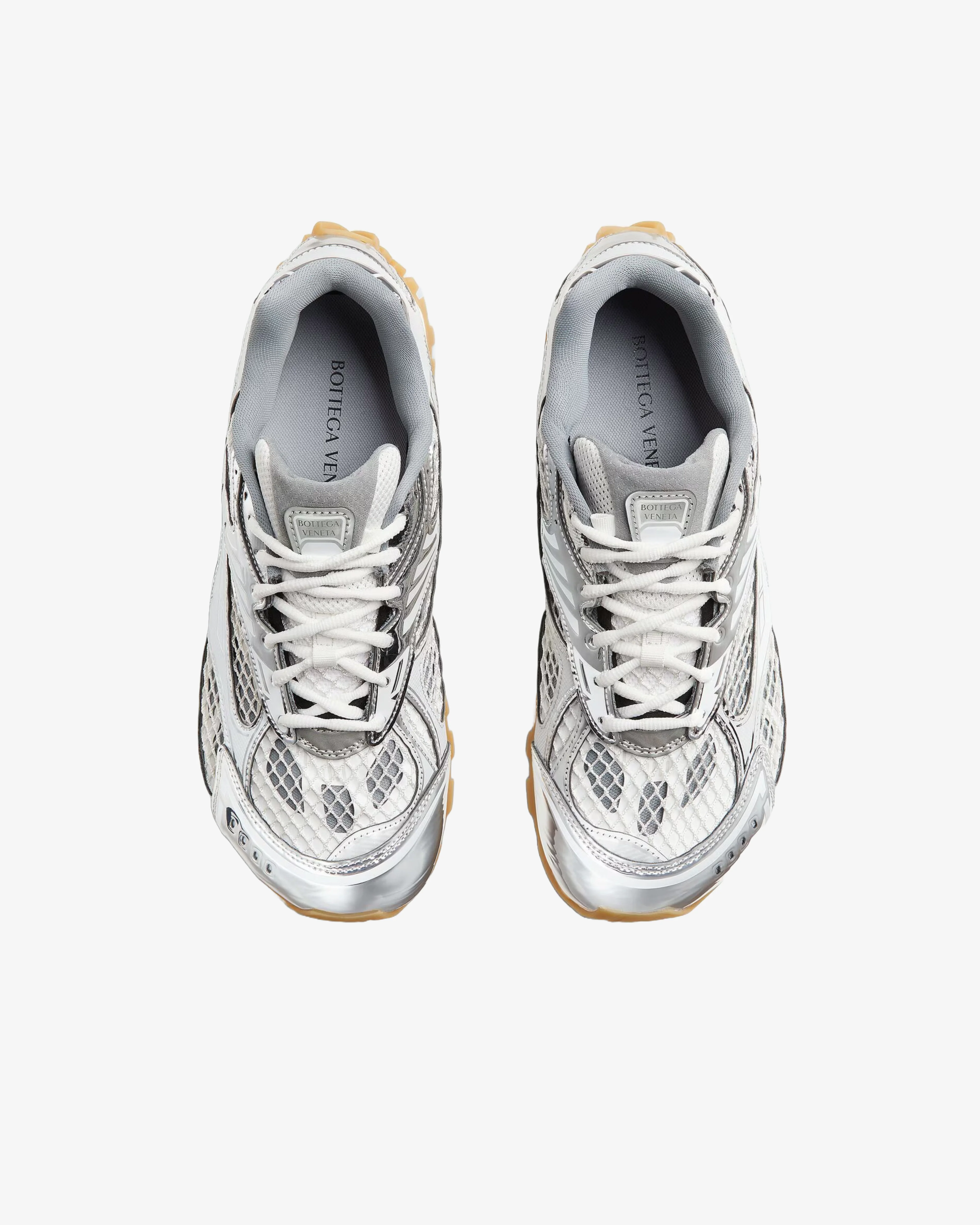 BOTTEGA VENETA - Women's Low Top Lace-Up Sneaker - (Silver1425) - Image 3