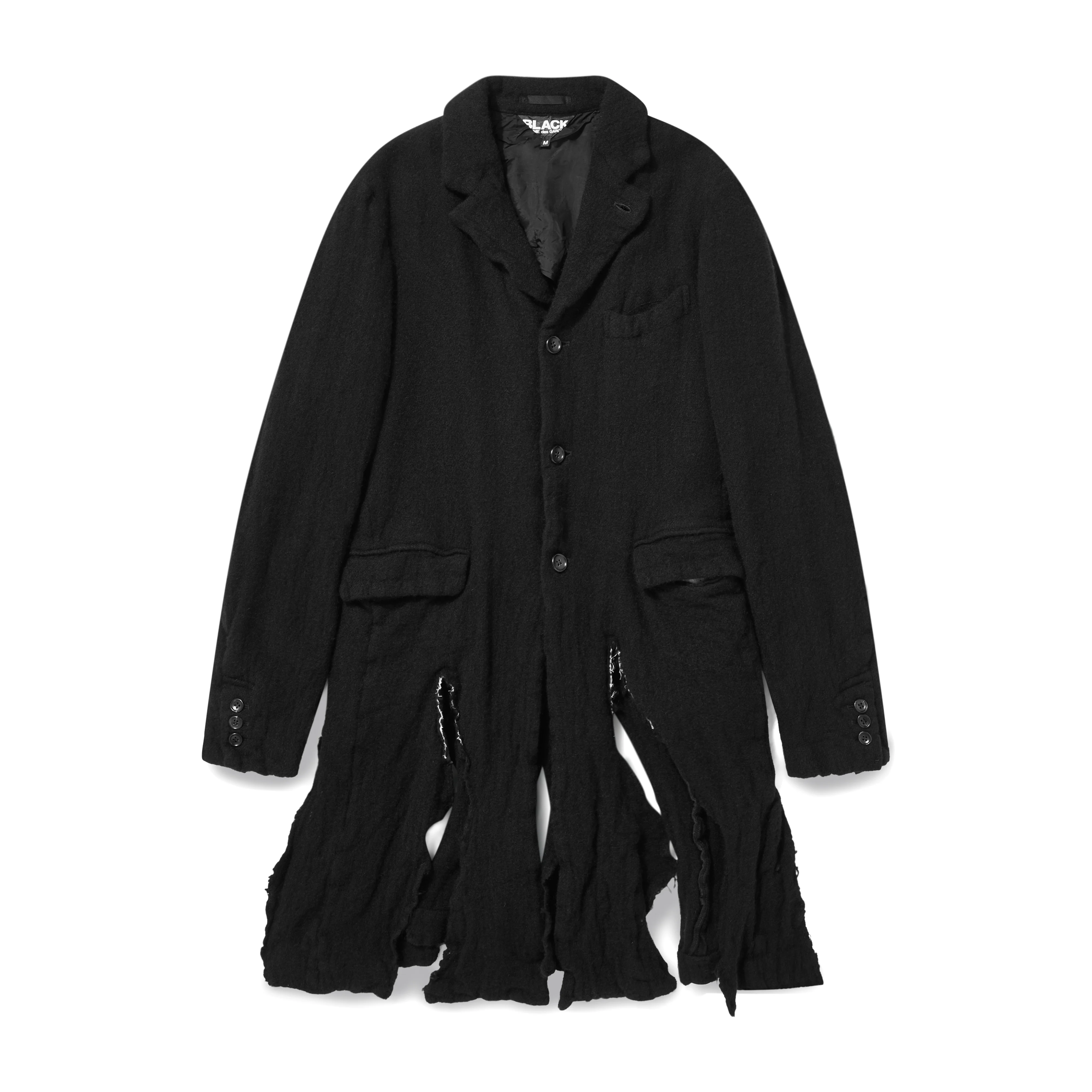 Black Comme Des Garçons - Long Boiled Wool Jacket - (Black)