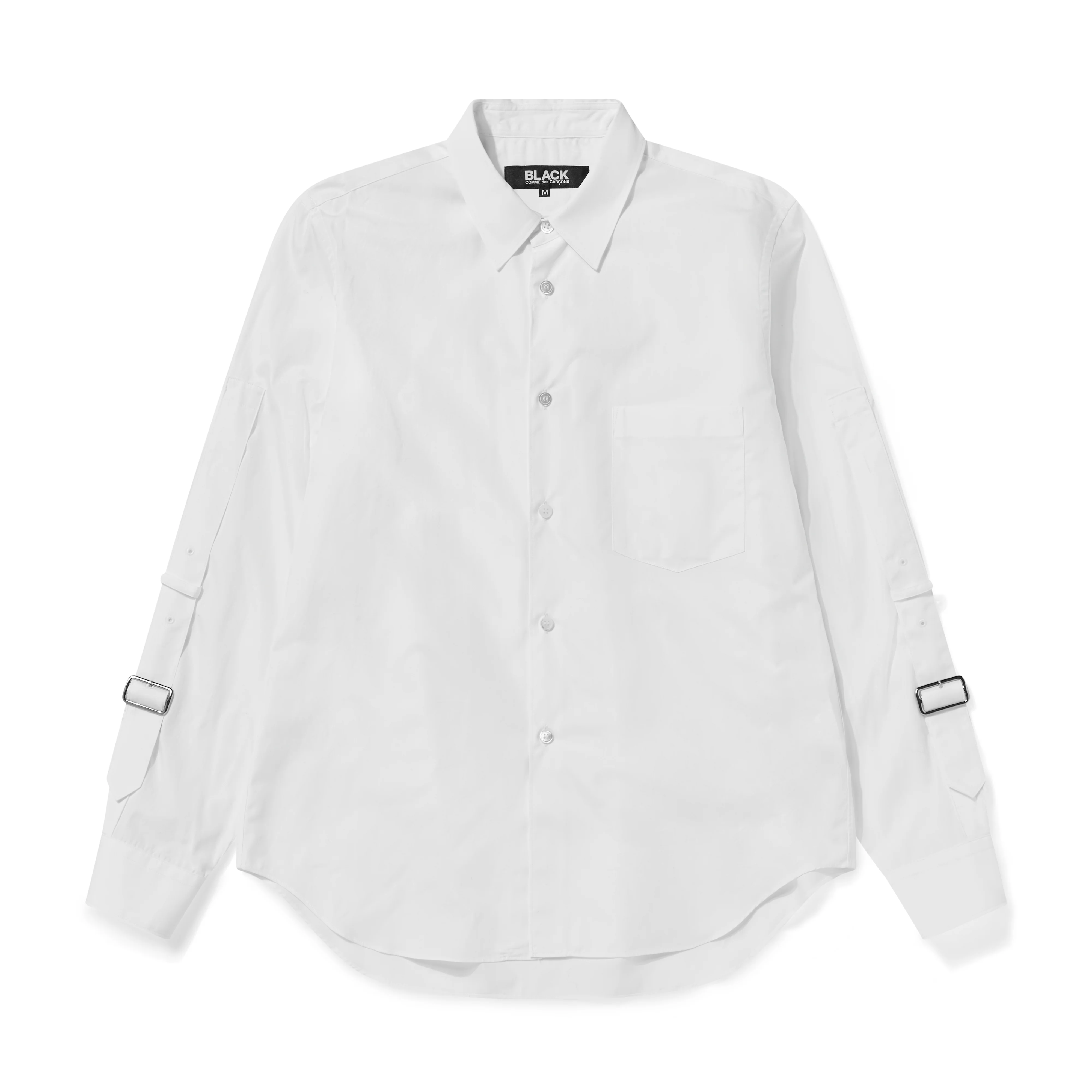 Black Comme Des Garçons - Buckled Sleeve Shirt - (White)