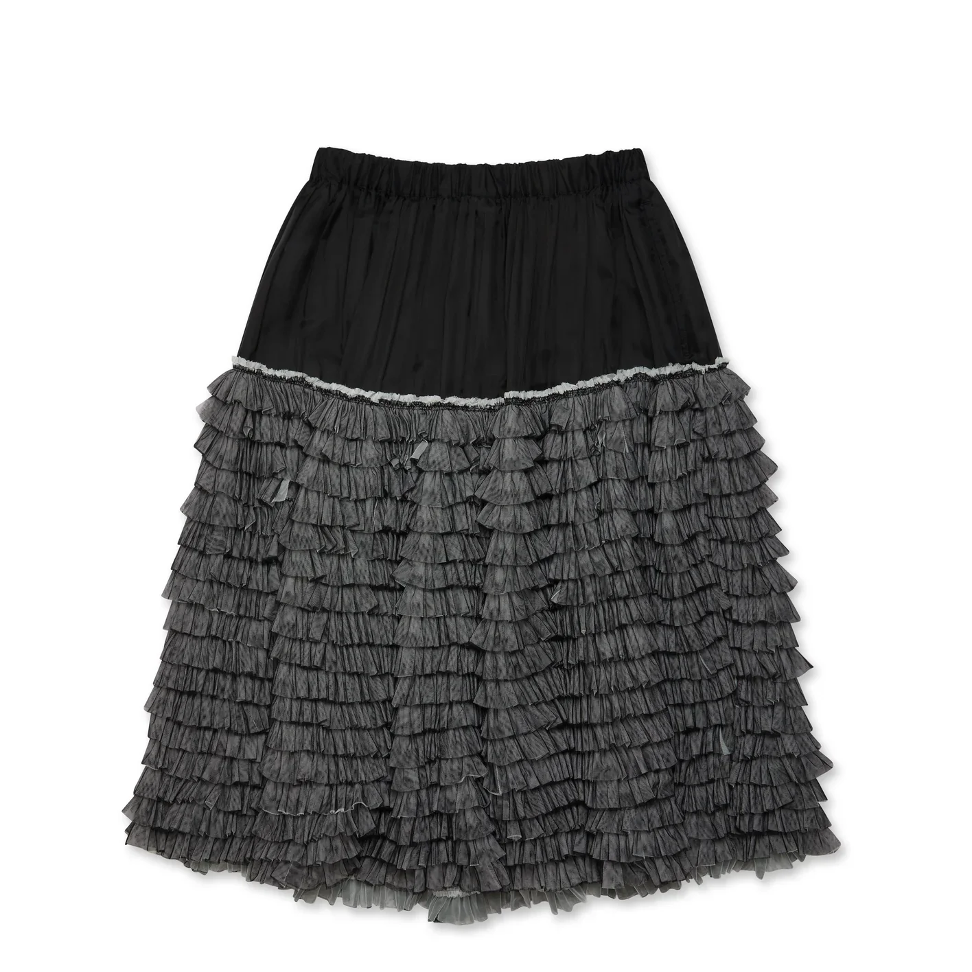 BLACK Comme des Garçons - Layered Ruffle Skirt - (Black/White) - Image 2