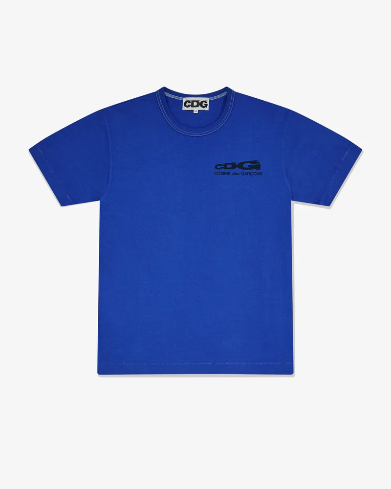 Cdg - Overdyed Logo T-Shirt - (Blue)