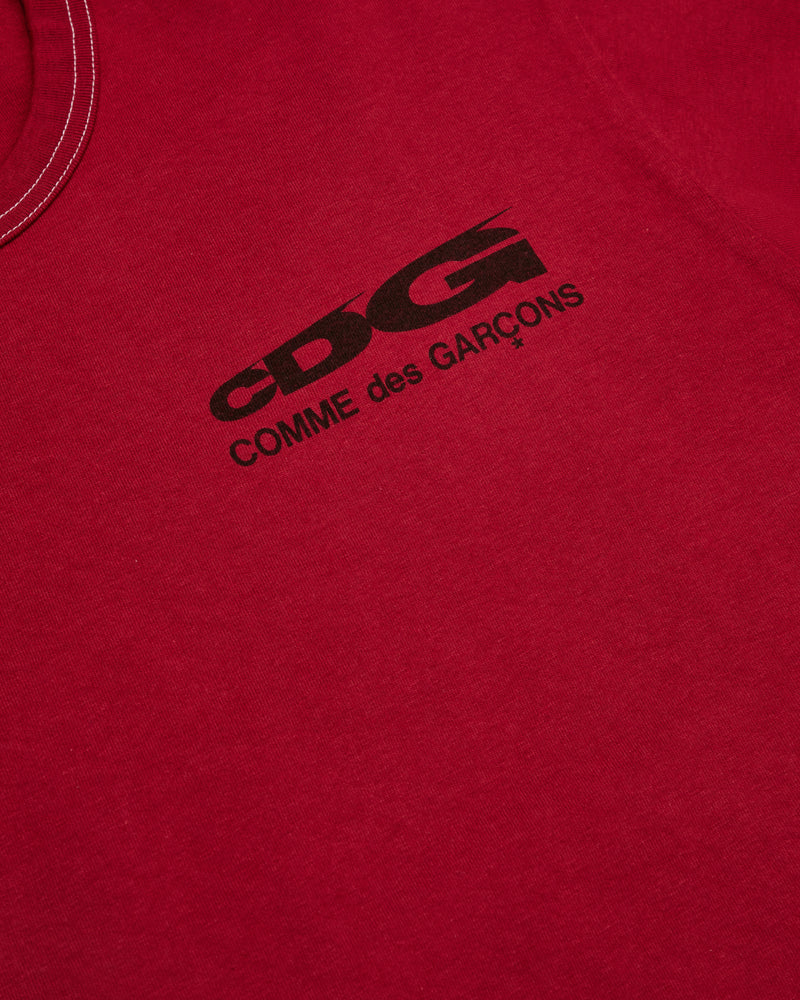 Cdg - Overdyed Logo T-Shirt - (Red) - Image 4