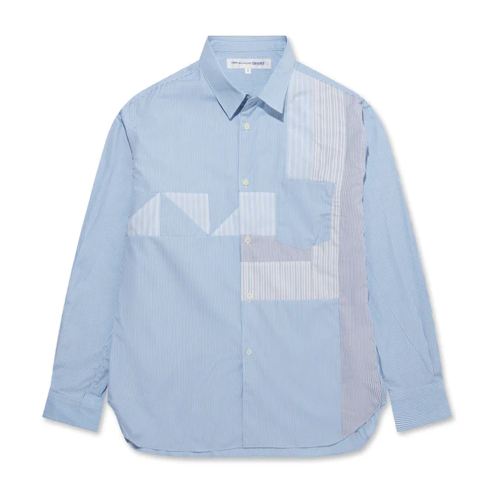 CDG SHIRT FOREVER - Classic Fit Patchwork Stripe Shirt