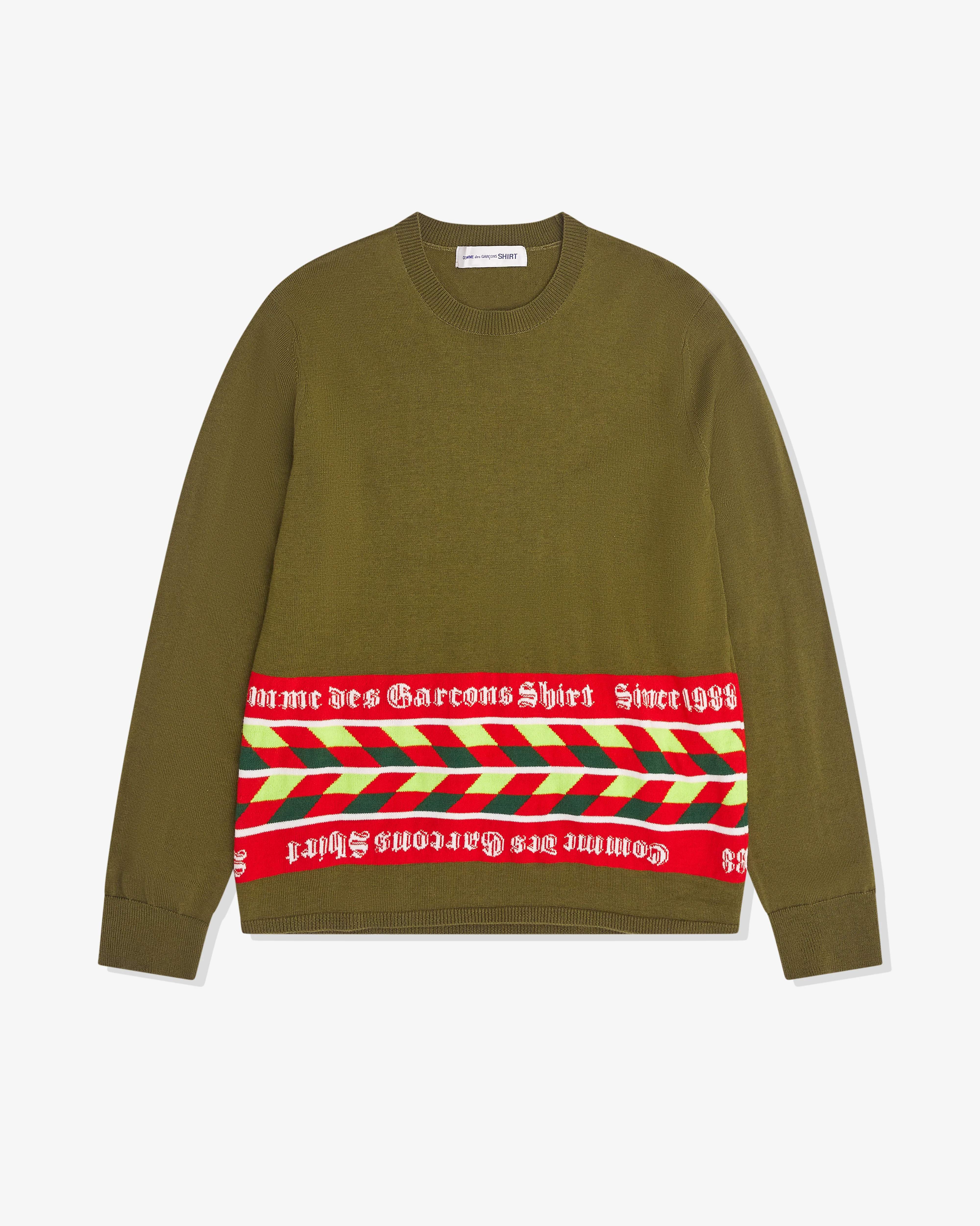 CDG Shirt - Men's Football Scarf Knitted Sweater - (Khaki)