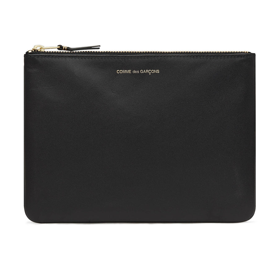 Cdg Wallet - Classic Leather Zip Pouch - (Black SA5100)