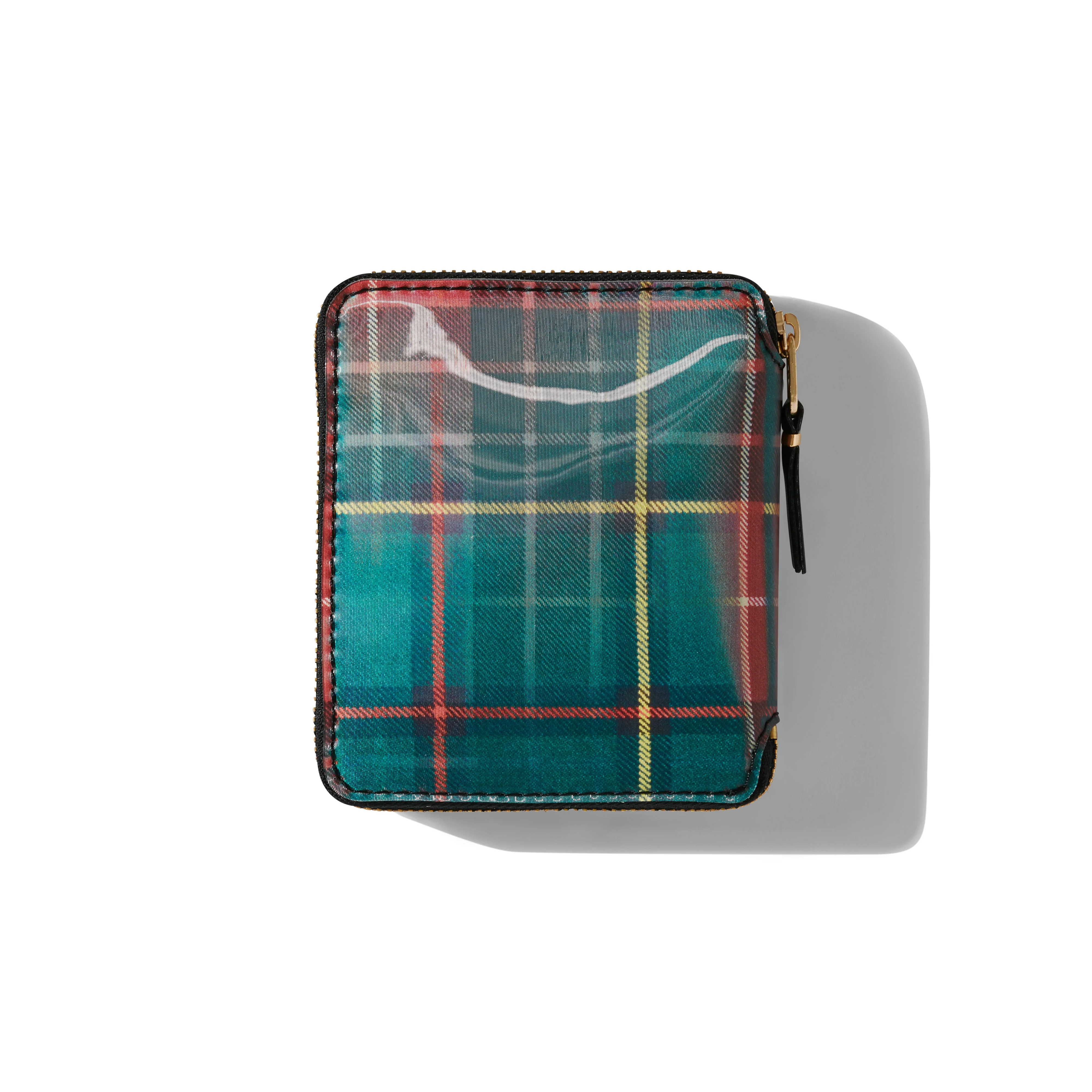 Cdg Wallet - Lenticular Tartan Full Zip Around Wallet - (Red/Green) - Image 2