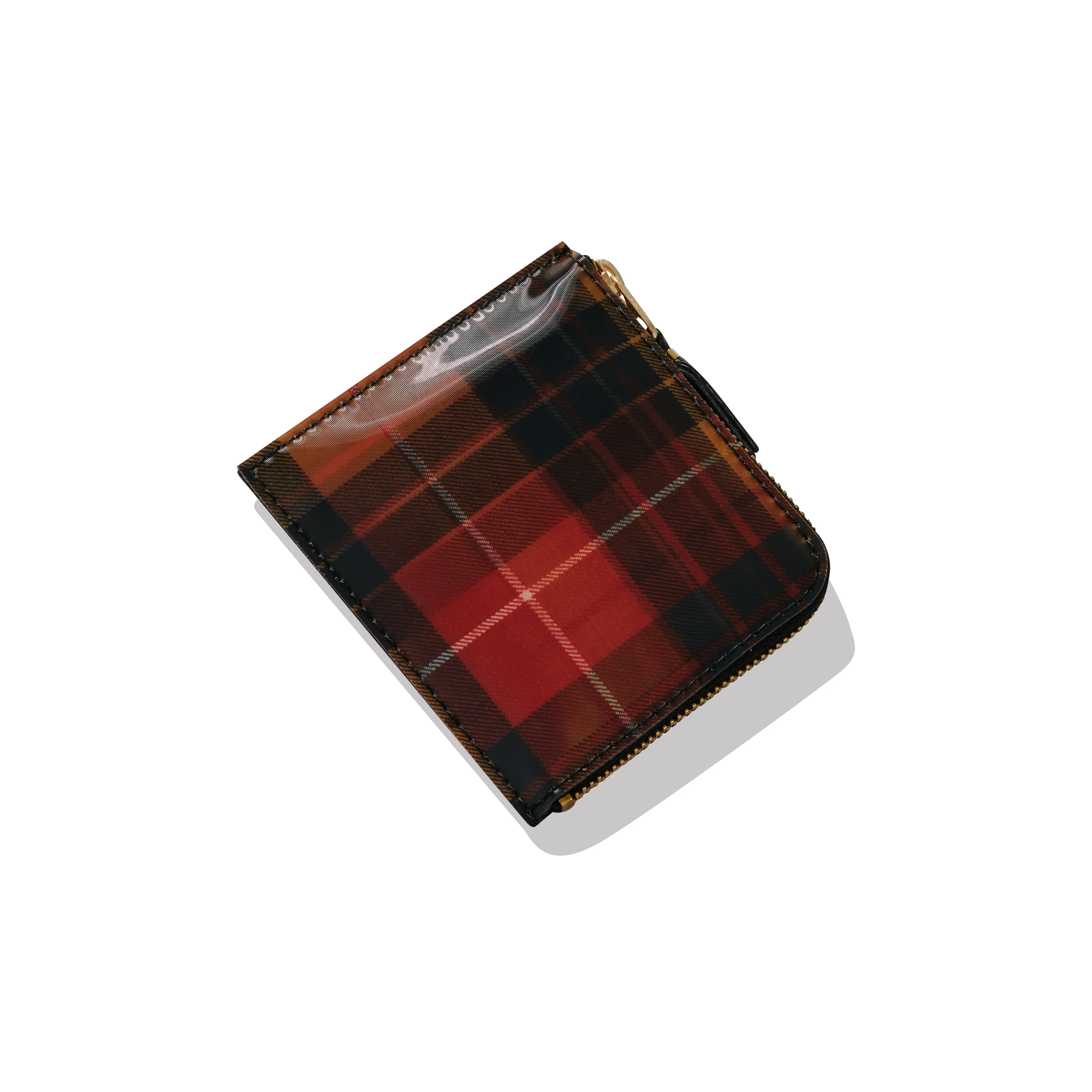 CDG Wallet - Lenticular Tartan Zip Around Wallet - (Red/Yellow) - Image 3