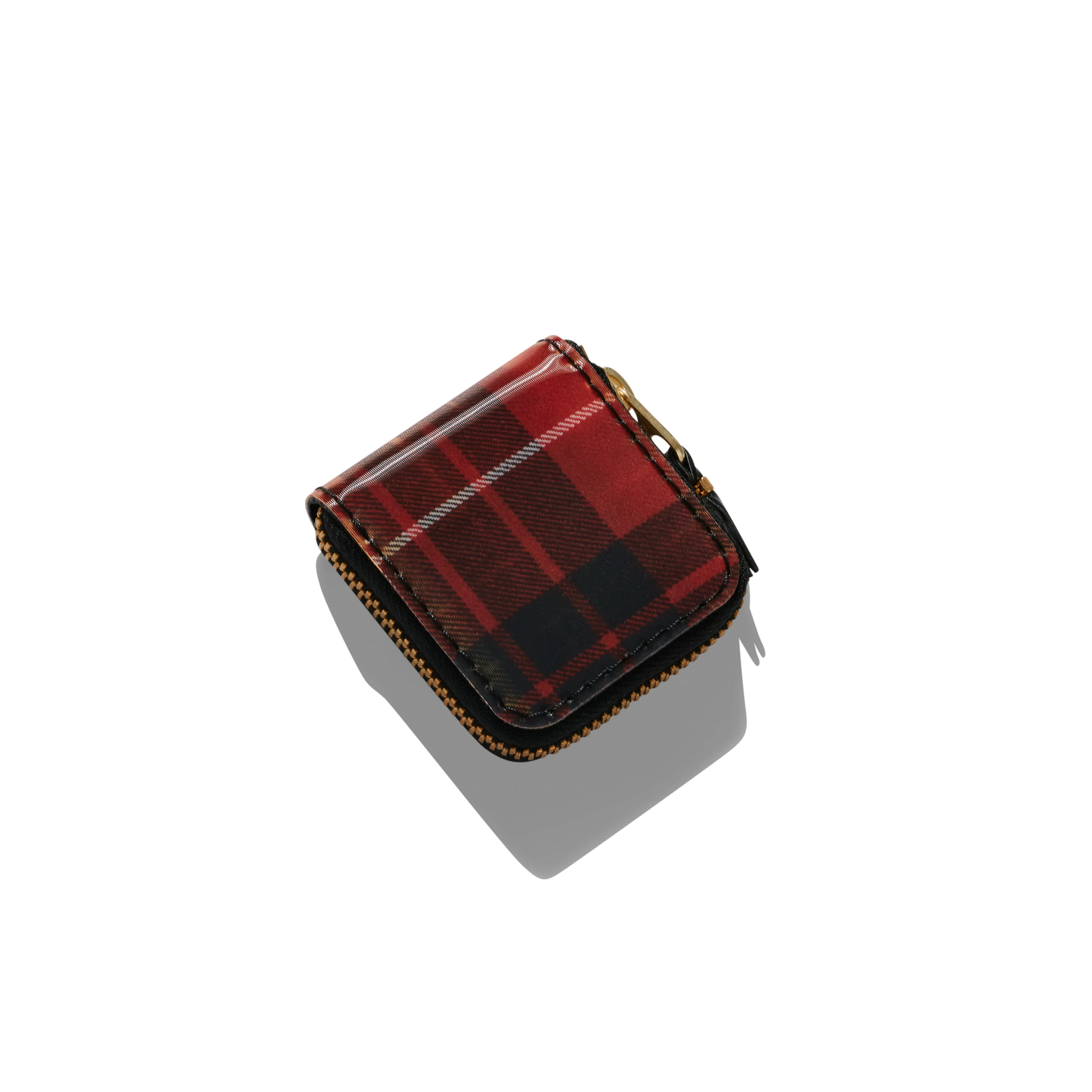 Cdg Wallet - Lenticular Tartan Micro Wallet - (Red/Yellow) - Image 3