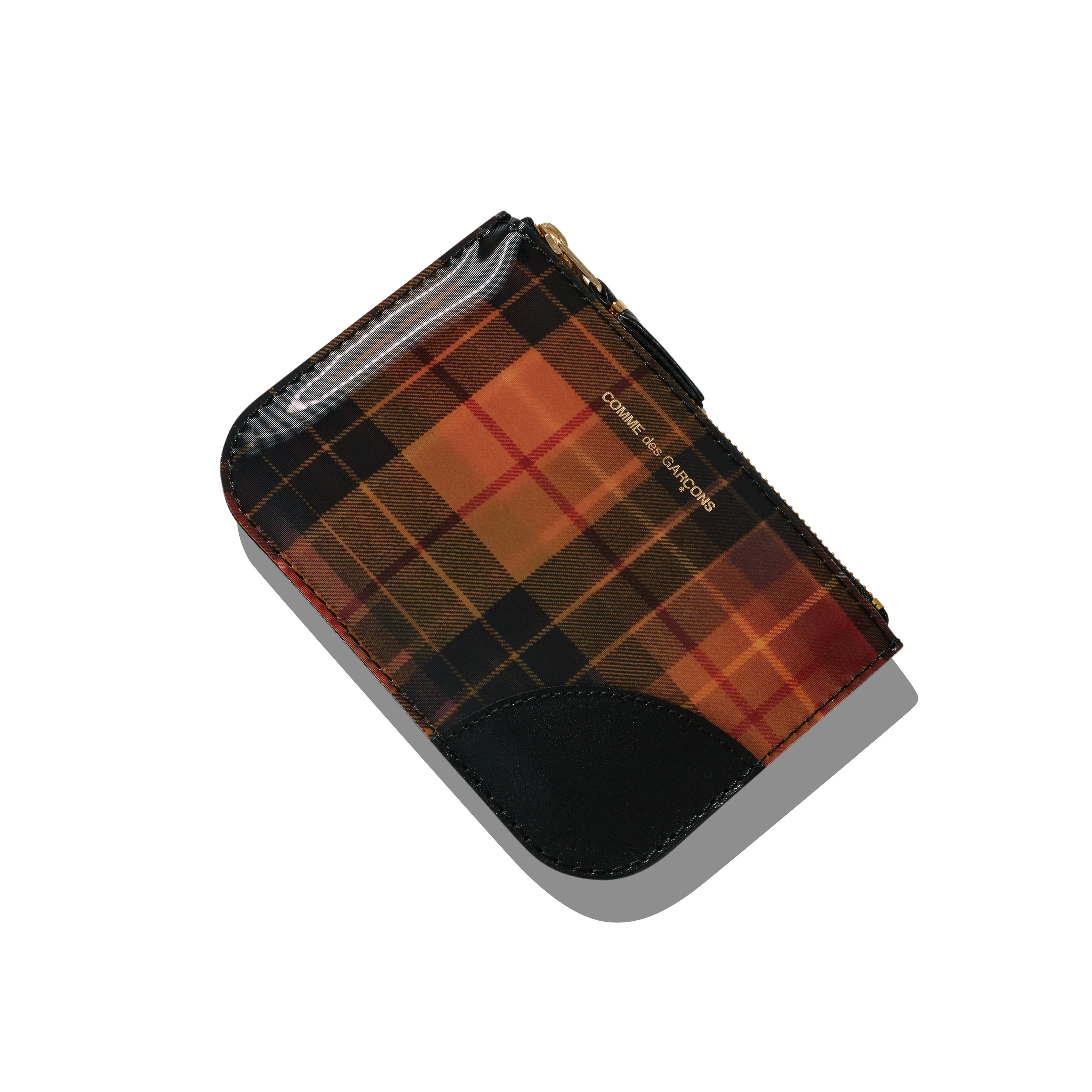 Cdg Wallet - Lenticular Tartan Zip Pouch - (Red/Yellow) - Image 3