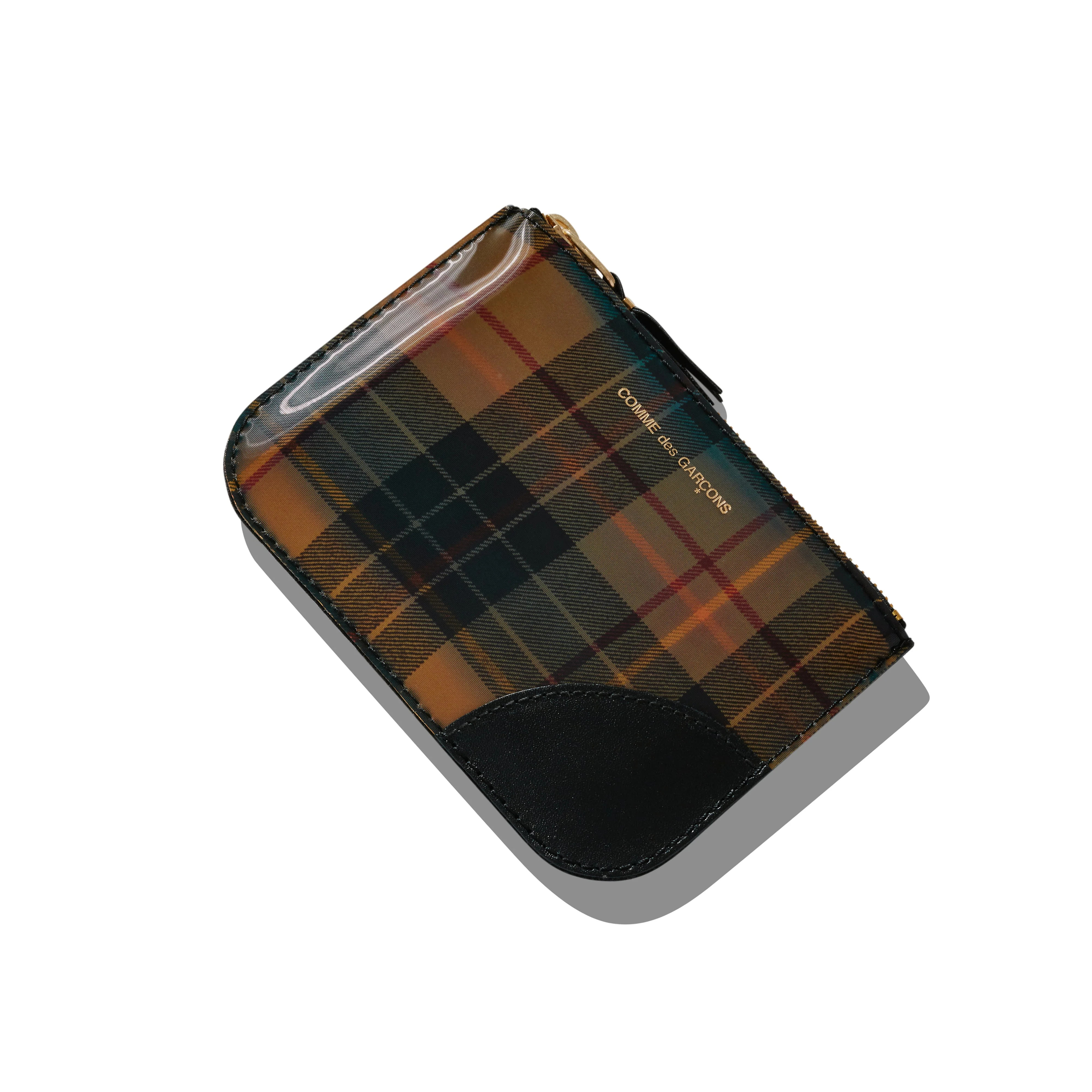 CDG Wallet - Lenticular Tartan Zip Pouch - (Yellow/Green) - Image 3