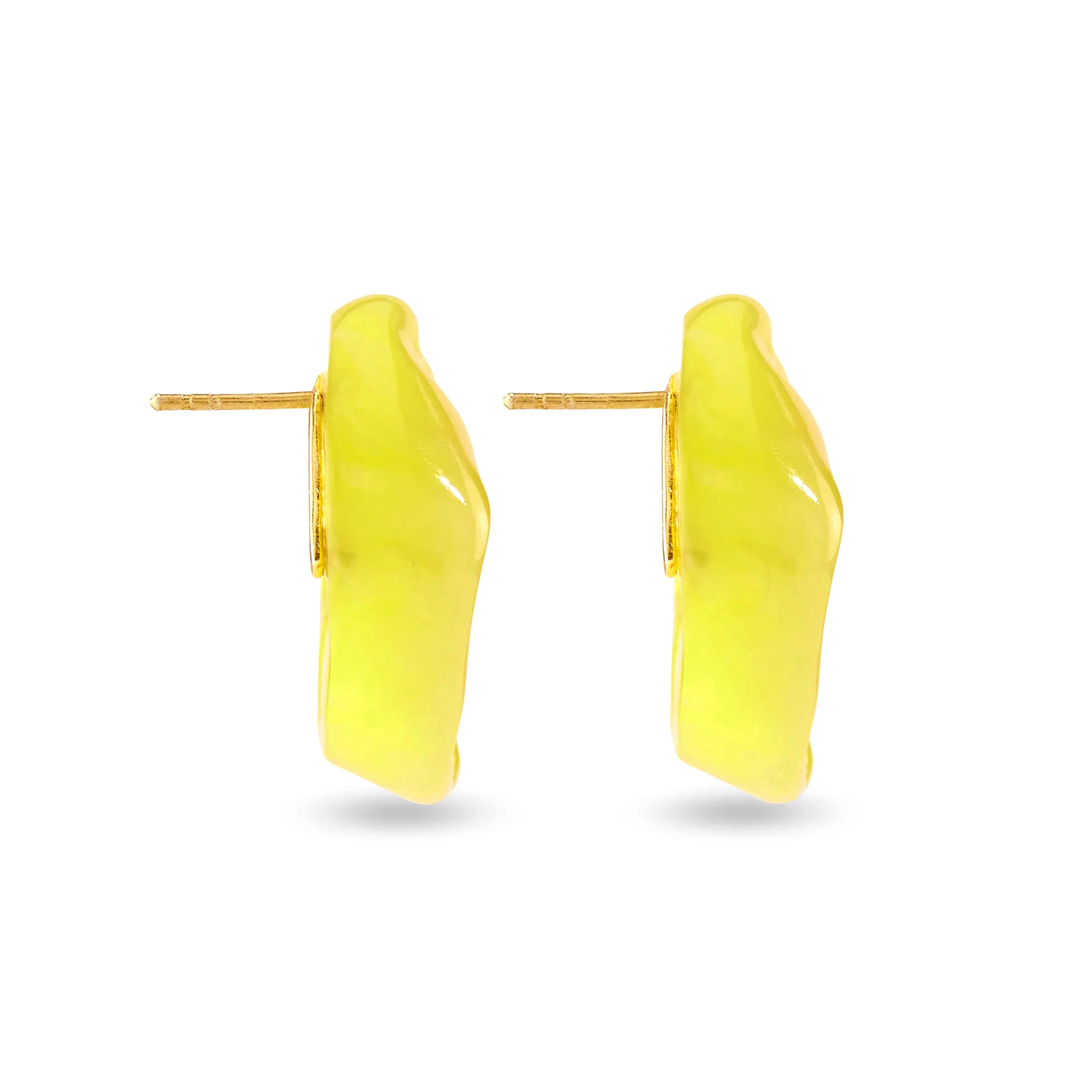 COMPLETEDWORKS - Yellow Scrunch Resin Earrings in Yellow Resin - Image 3