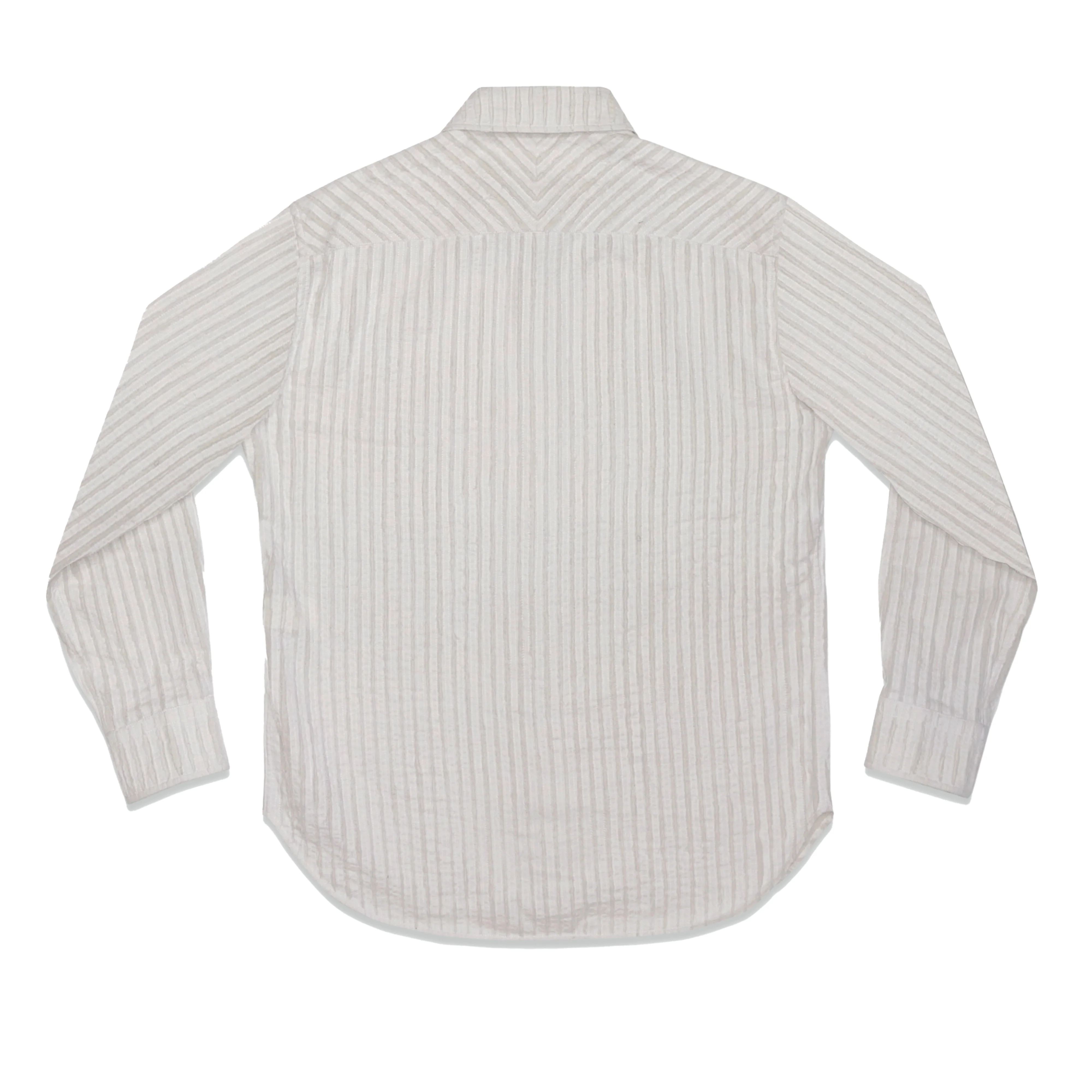 CRAIG GREEN - Men's Hand Frayed Stripe Shirt - (White) - Image 2