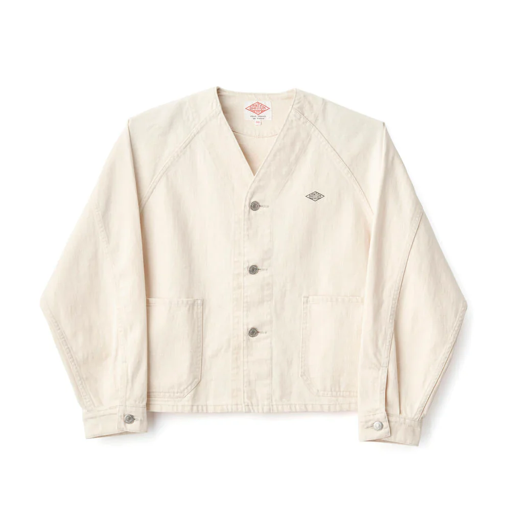 Danton - Cotton Twill Collarless Short Jacket - (Ecru)