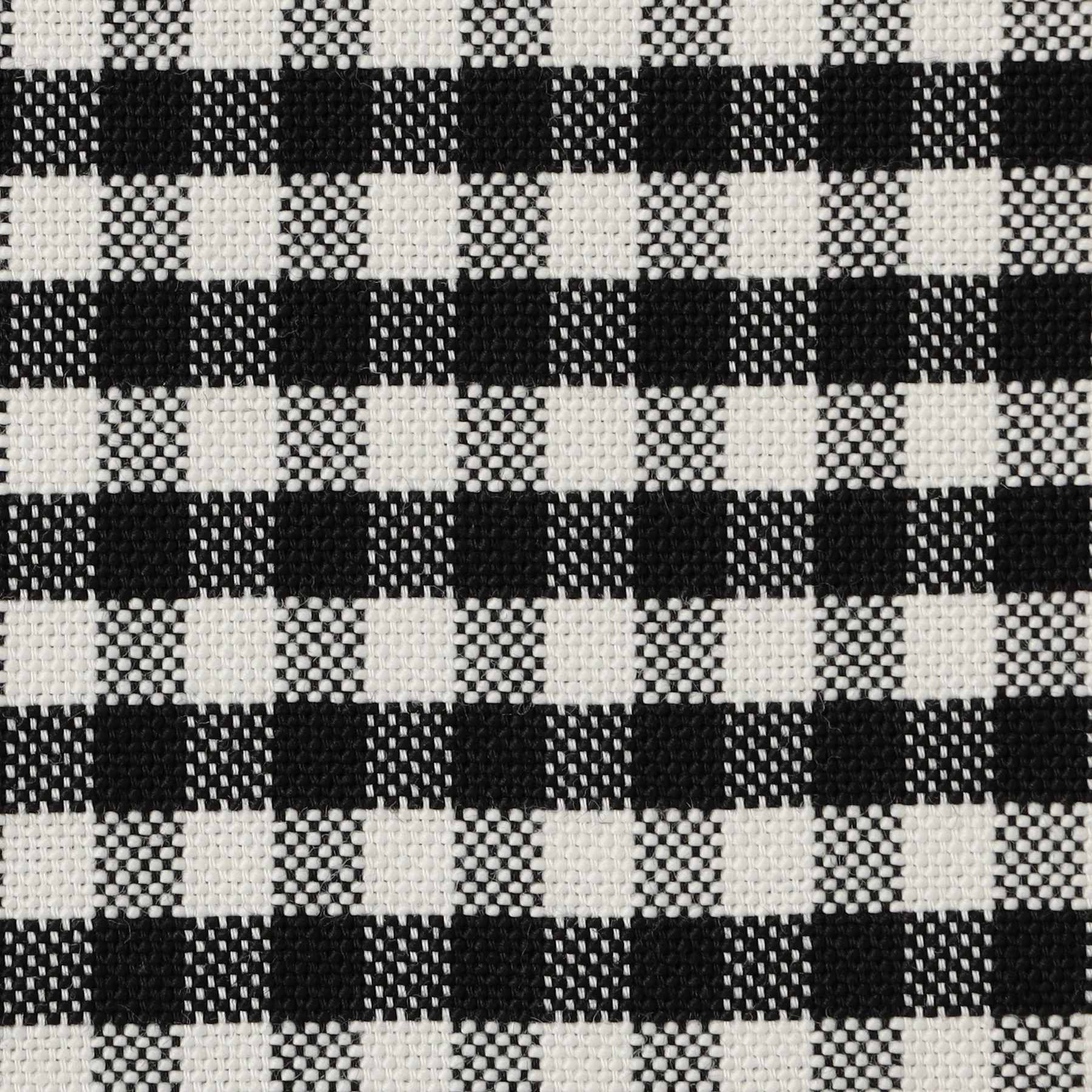 DANTON - Oxford Band Collar Long Sleeve Shirt - (Black x White Check) - Image 2