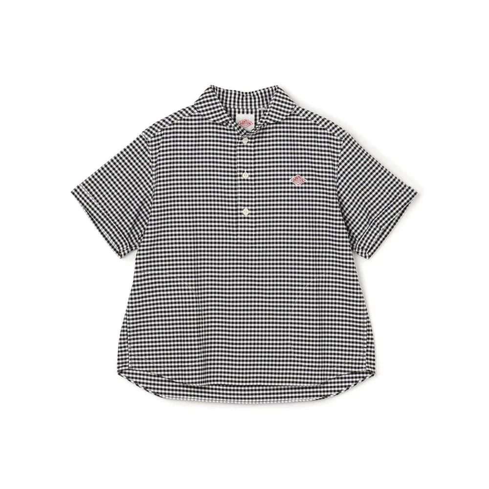 DANTON - Round Collar Pullover Shirt - (Check)