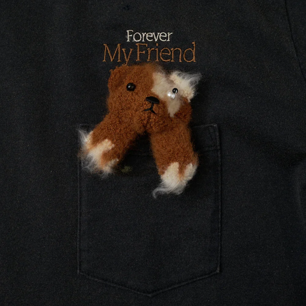 DOUBLET - Long Sleeve Tee With My Friend - (Black) - Image 3