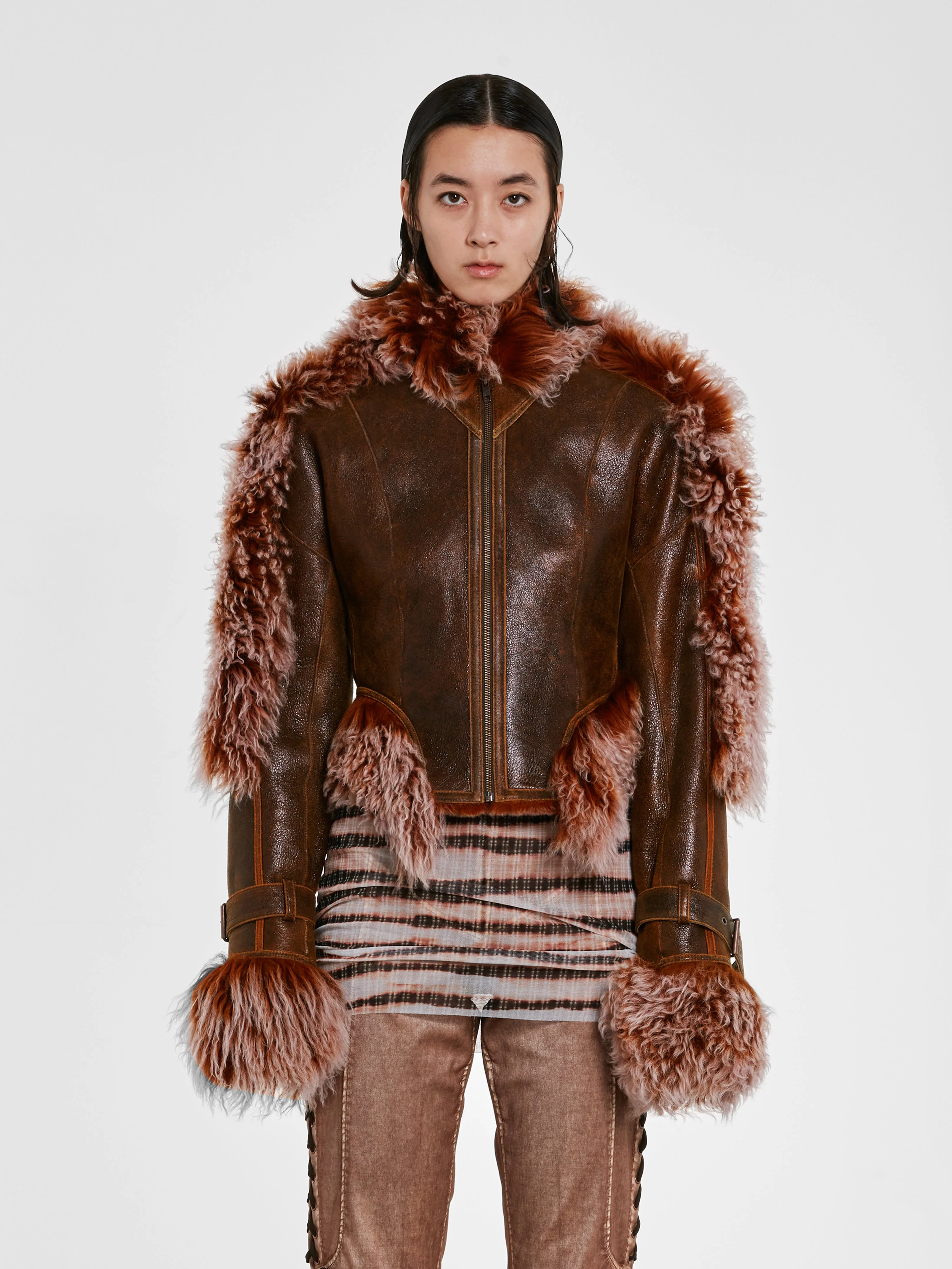 Jean Paul Gaultier - Knwls Women'S Shearling Jacket - (Brown/Lilac) - Image 2