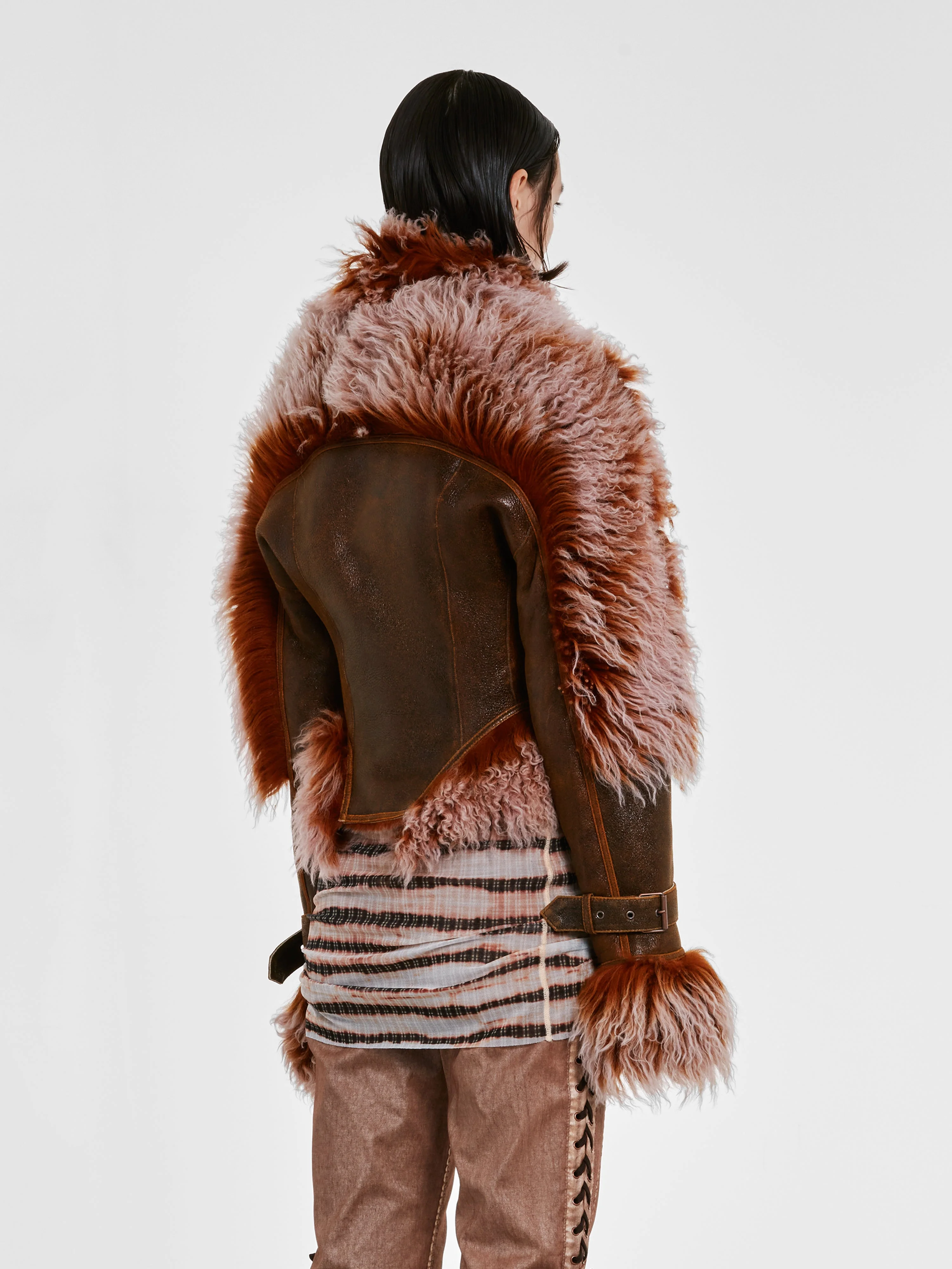 Jean Paul Gaultier - Knwls Women'S Shearling Jacket - (Brown/Lilac) - Image 4