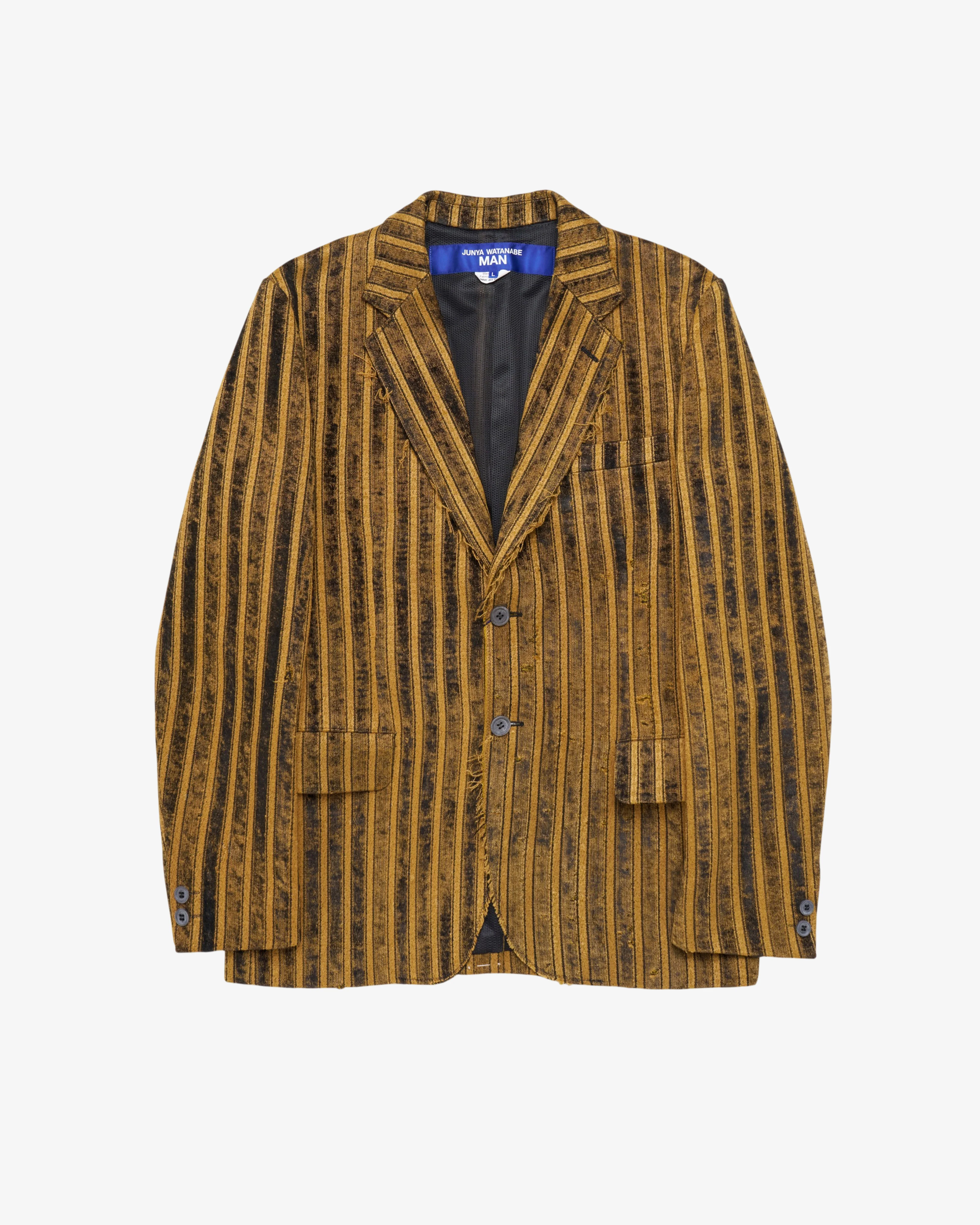 Junya Watanabe Man - Men's Burnout Stripe Blazer Jacket - (Stripes)