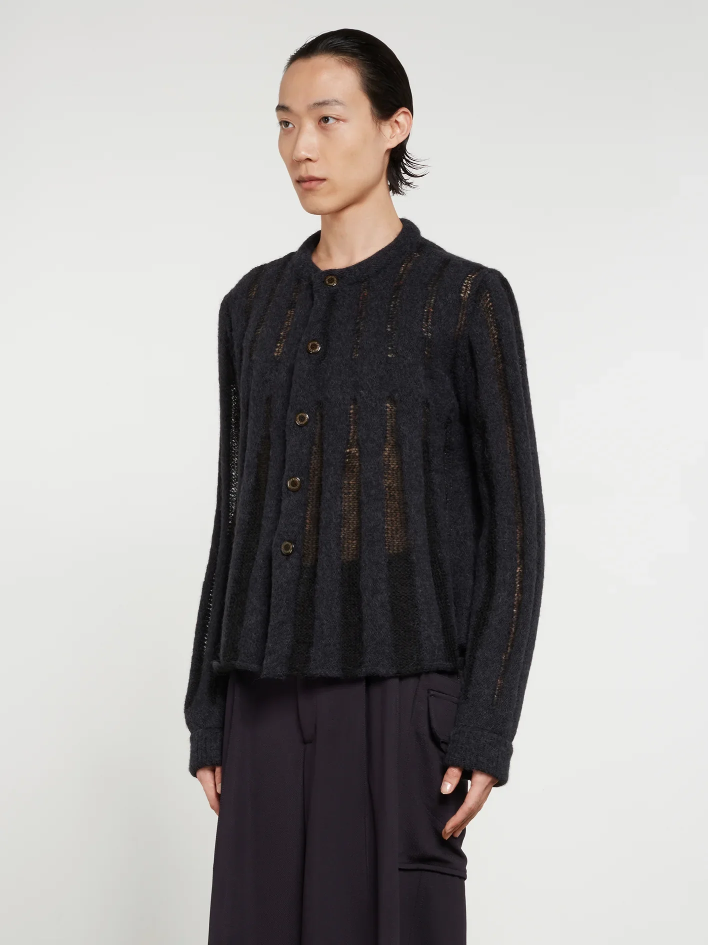 KIKO KOSTADINOV - Men's Danh Rib Cardigan - (Raisin Black) - Image 3