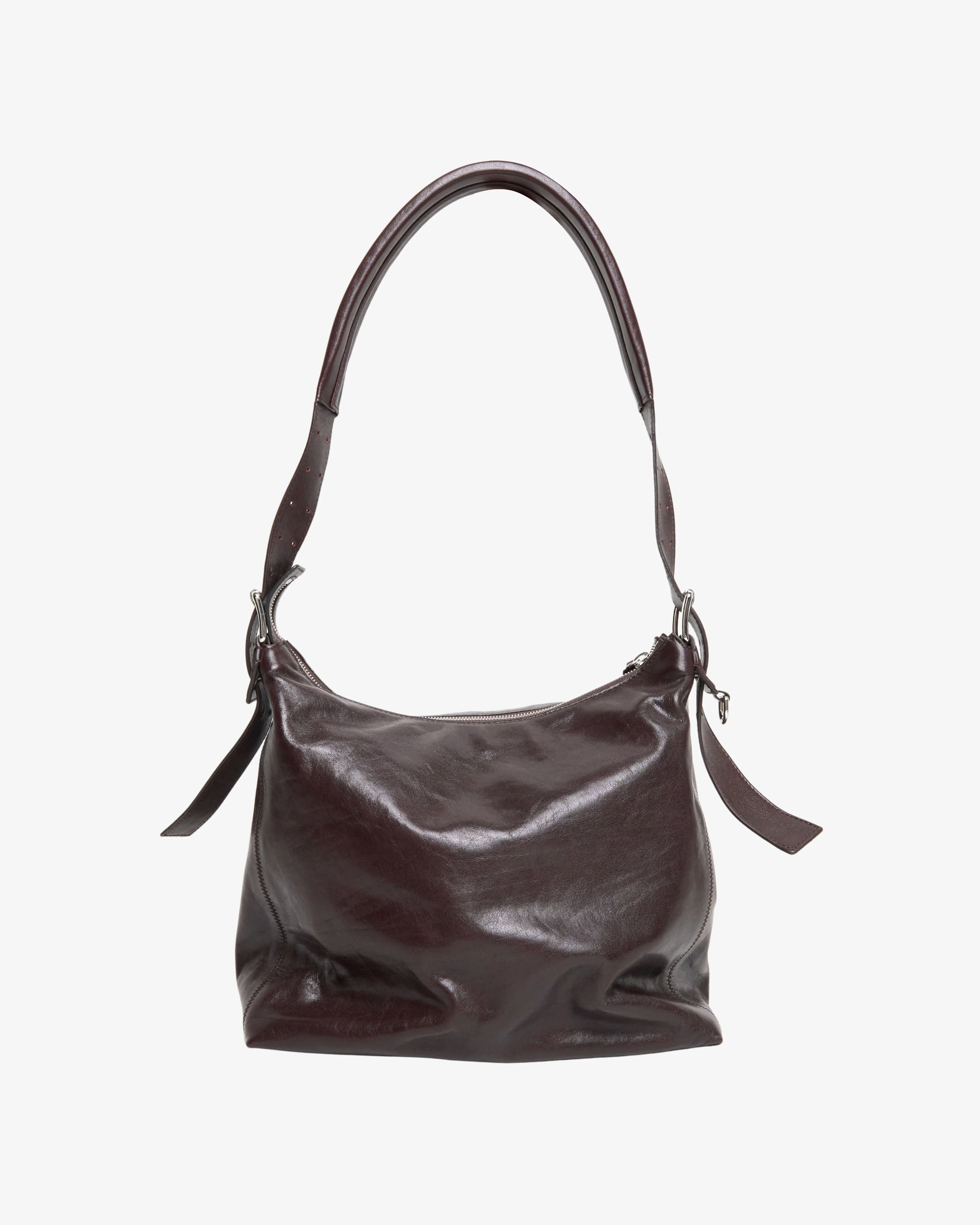 Lemaire - Men's Small Belted Hobo Bag - (Burgundy) - Image 2