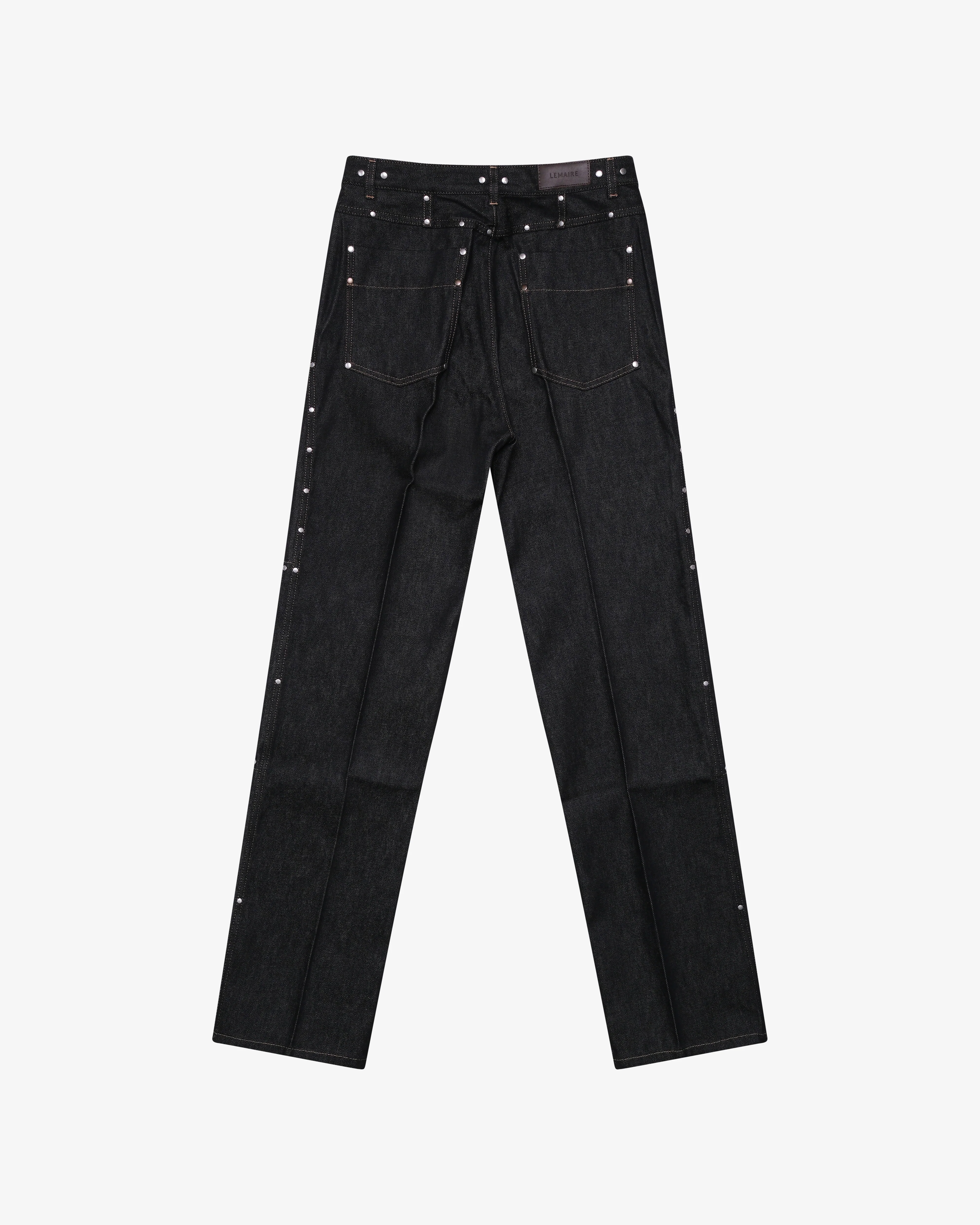 Lemaire - Women's High Waisted Straight Pants With Studs - (Denim) - Image 2