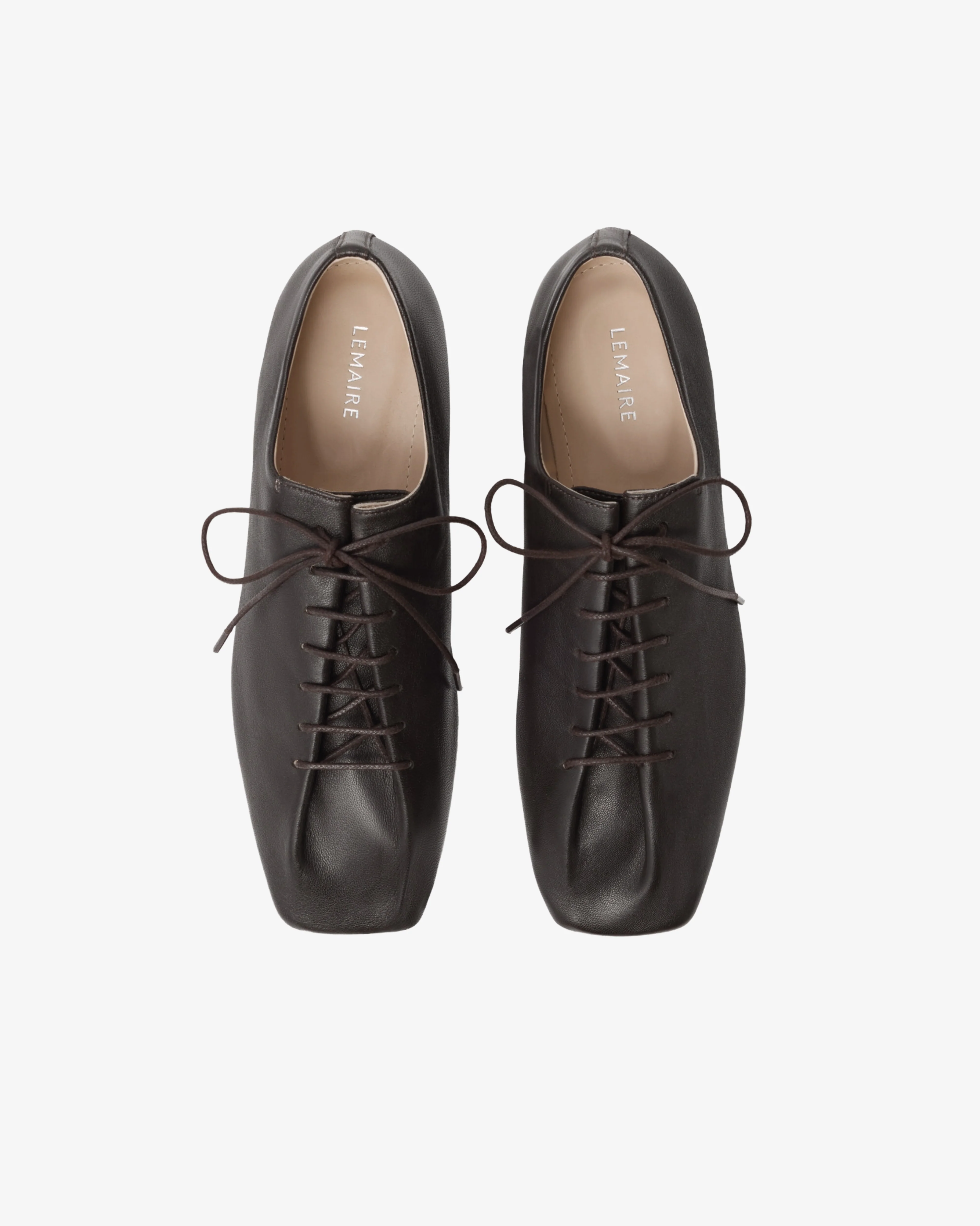 Lemaire - Women's Souris Flat Classic Derbies - (Dark Brown) - Image 4
