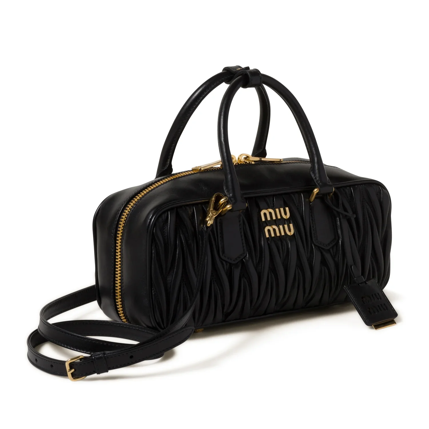 MIU MIU - Women's Arcadie Matelassé Nappa Leather Bag - (Black) - Image 3