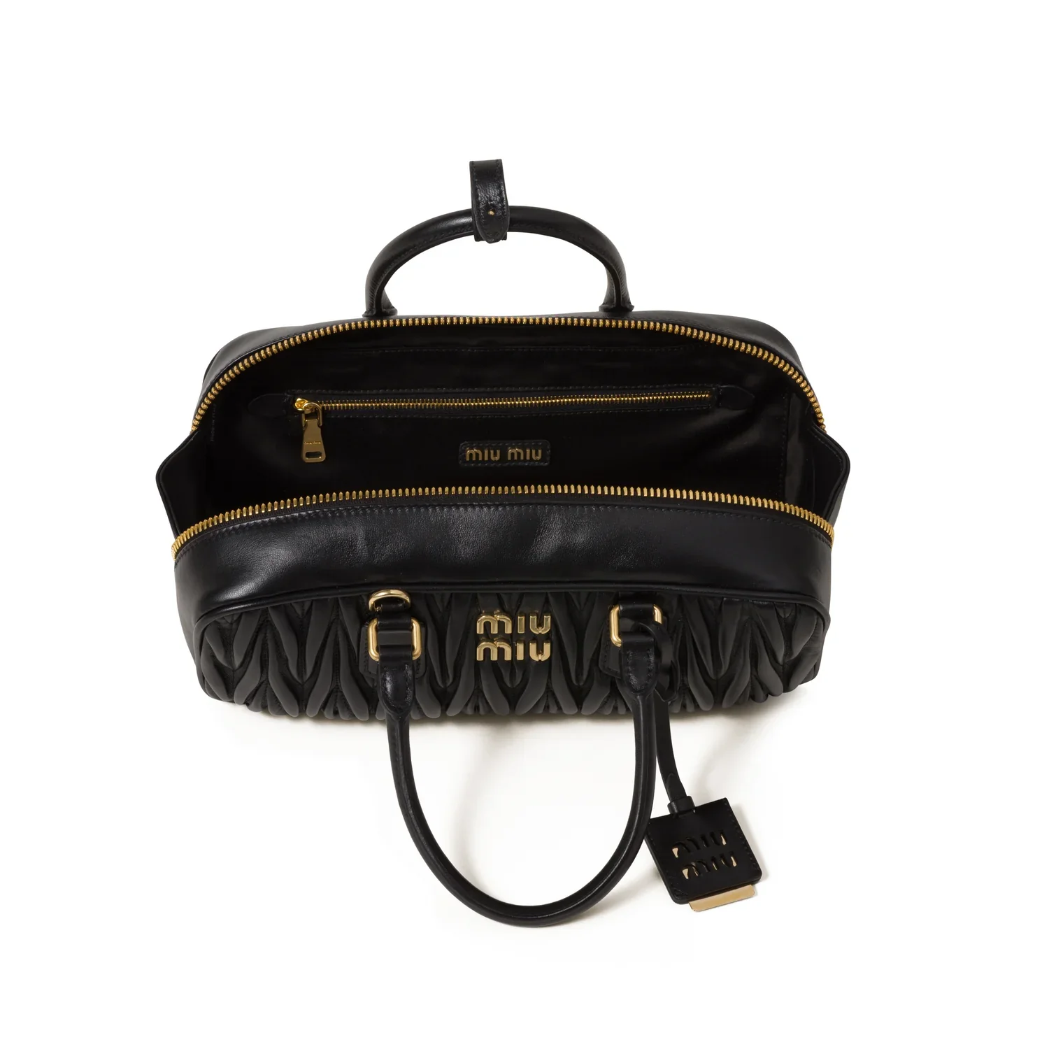 MIU MIU - Women's Arcadie Matelassé Nappa Leather Bag - (Black) - Image 4