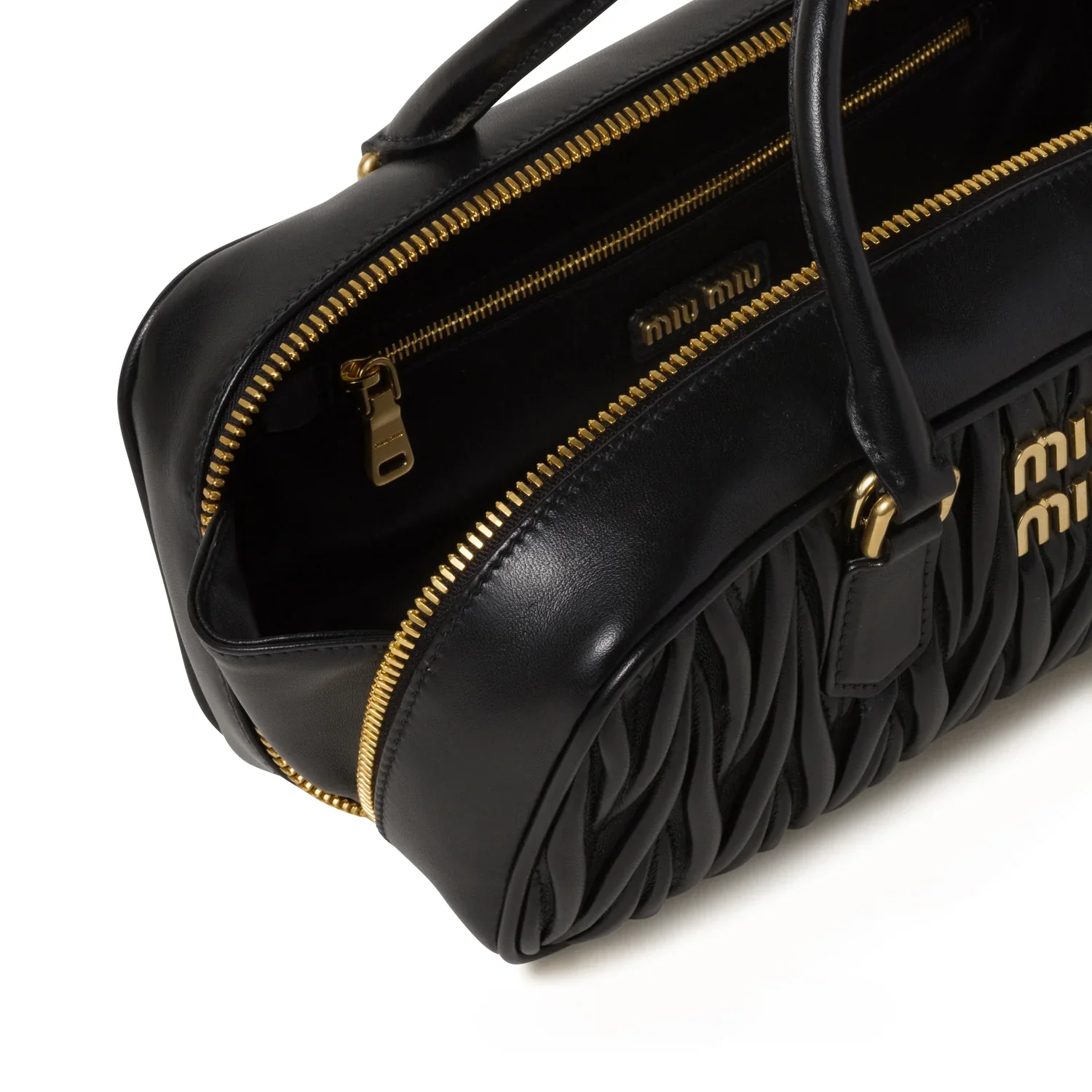 MIU MIU - Women's Arcadie Matelassé Nappa Leather Bag - (Black) - Image 5