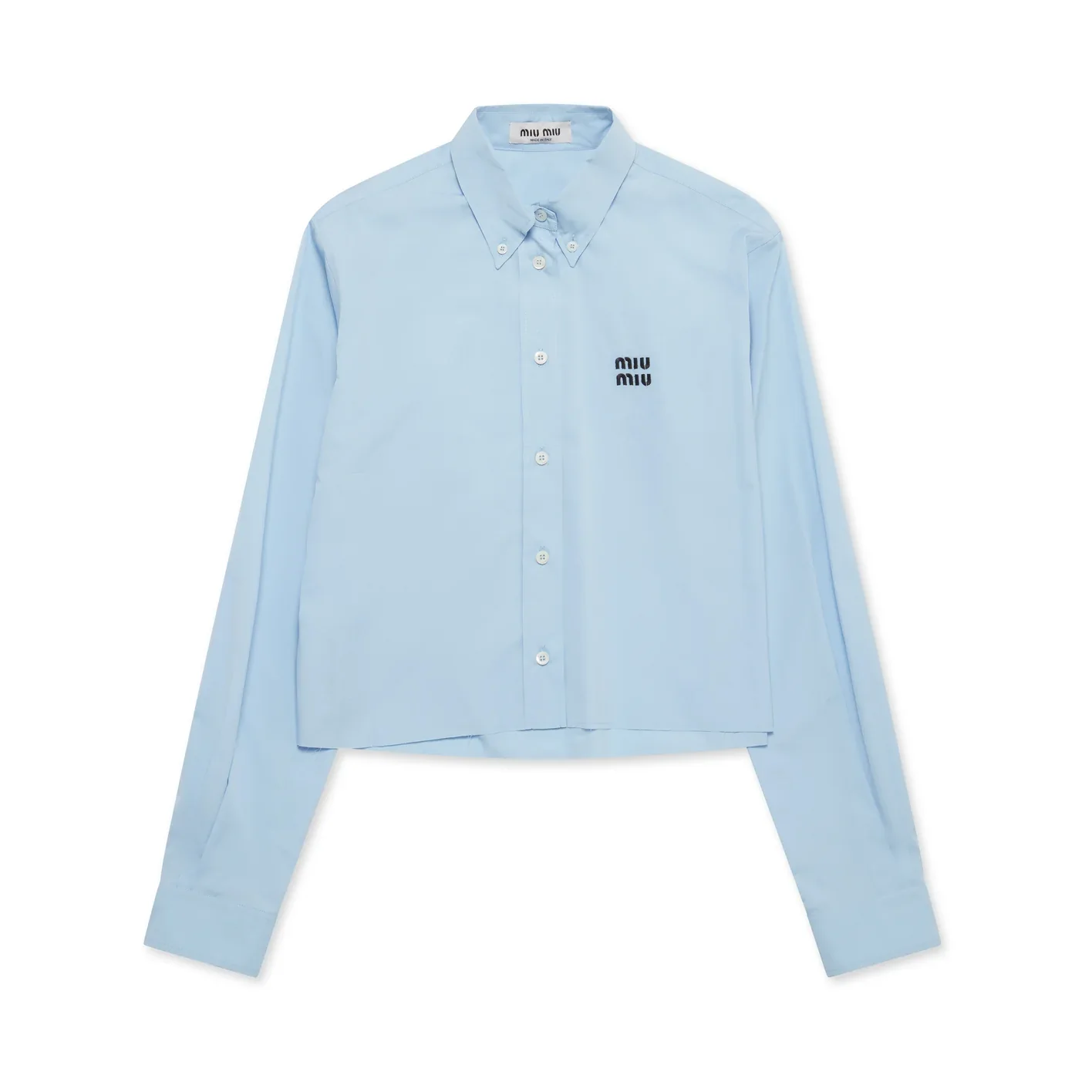 Miu Miu - Women's Cropped Poplin Shirt - (Sky Blue)