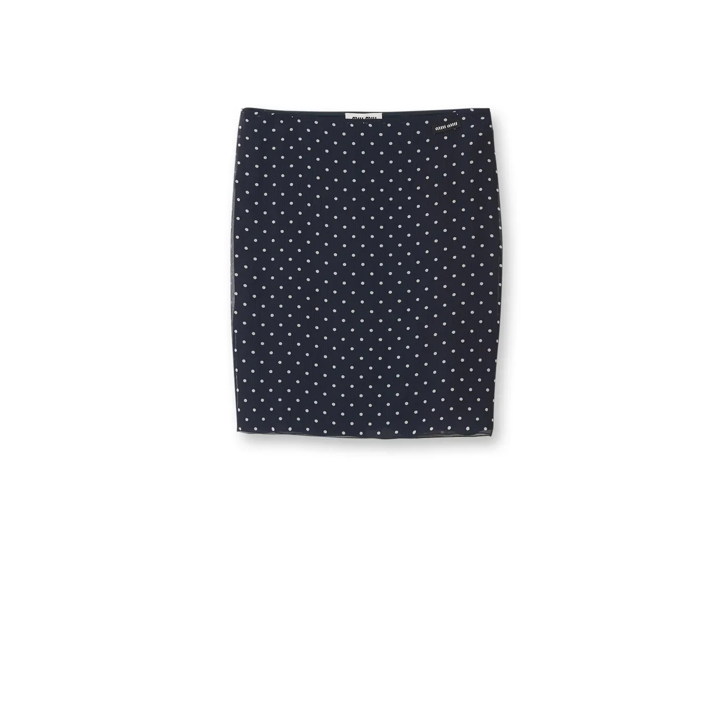 Miu Miu - Women's Polka Dot Chiffon Skirt - (Blue/Ivory)