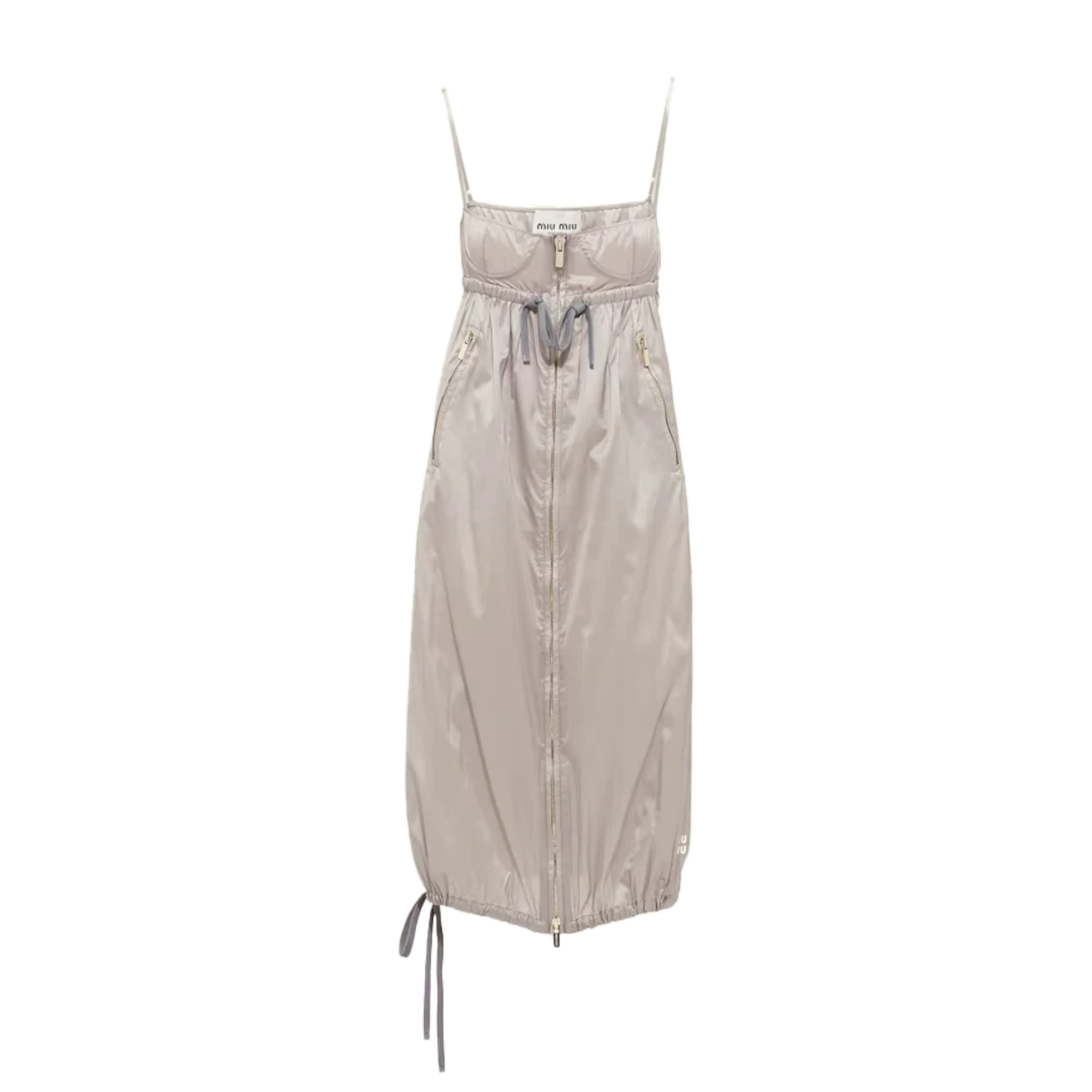 MIU MIU - Women's Technical Silk Bustier Dress - (Nube)