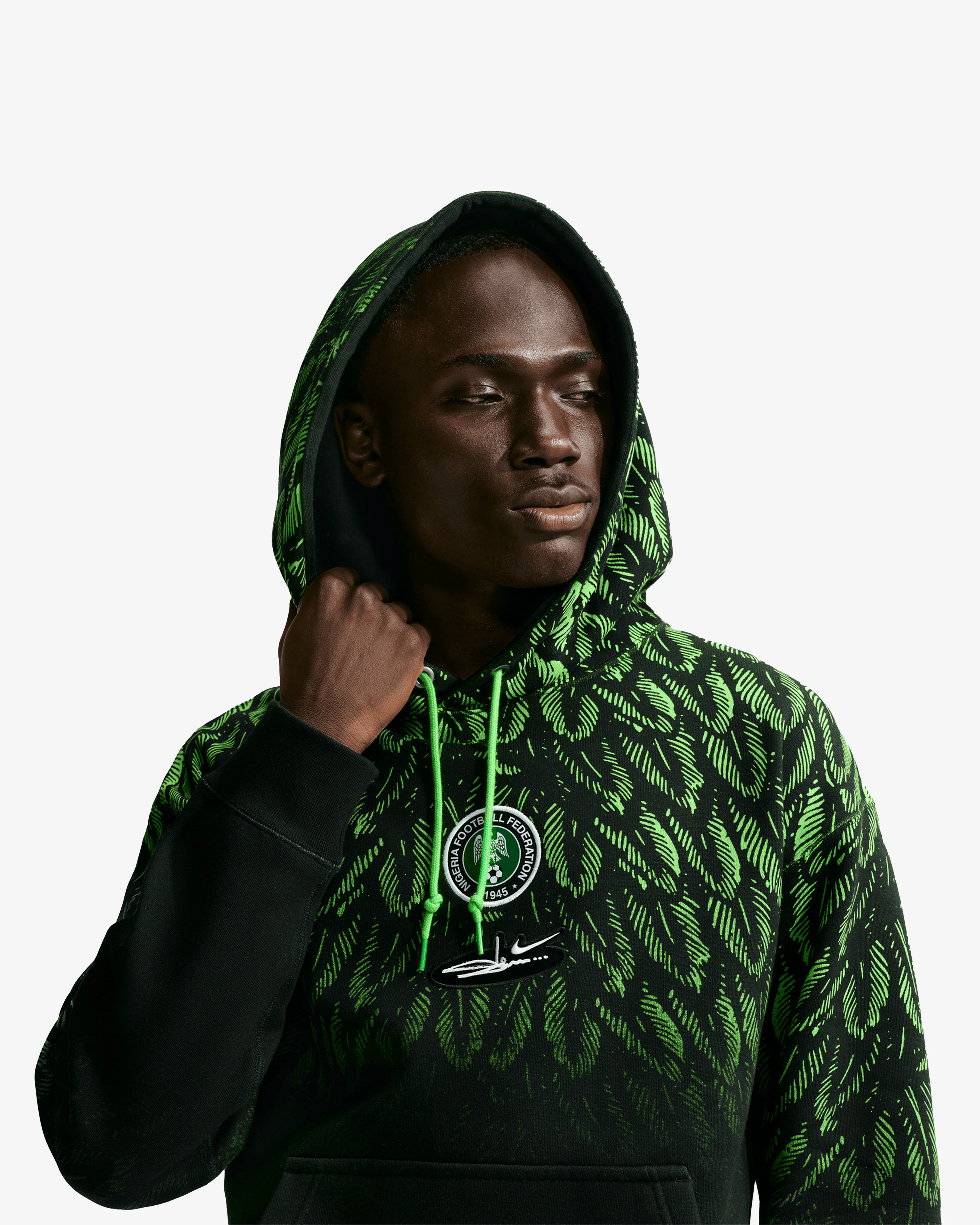 Nike - Men's Slawn Nigeria Fleece Pullover Hoodie - (IR5219-010) - Image 2